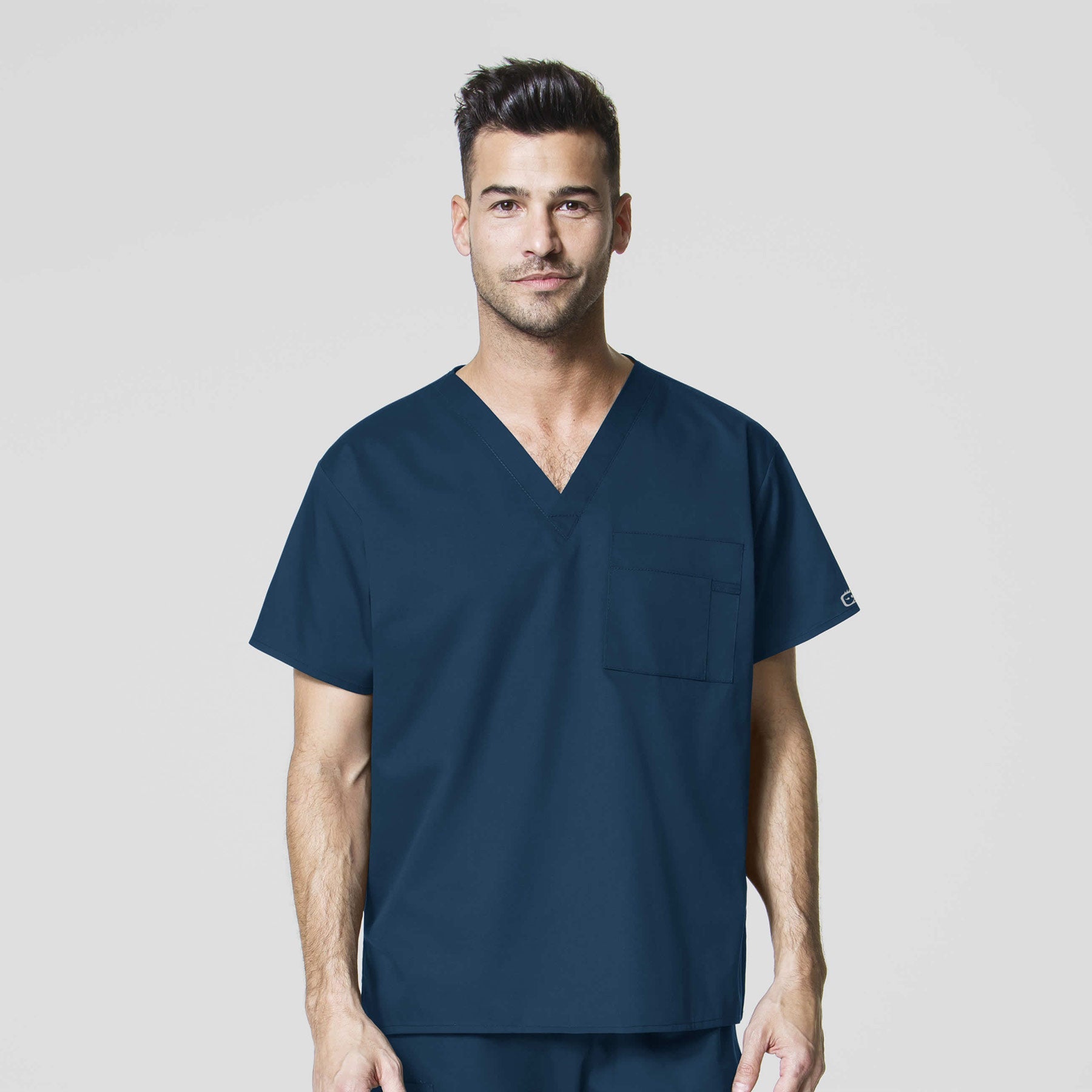 WonderWORK 100 Unisex V-Neck Scrub Top Caribbean Blue