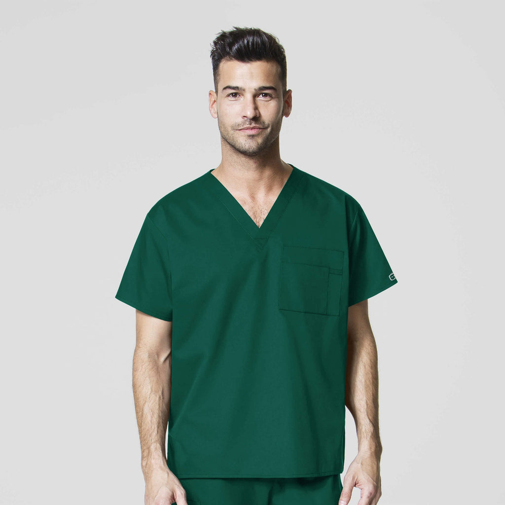 WonderWORK 100 Unisex V-Neck Scrub Top Hunter