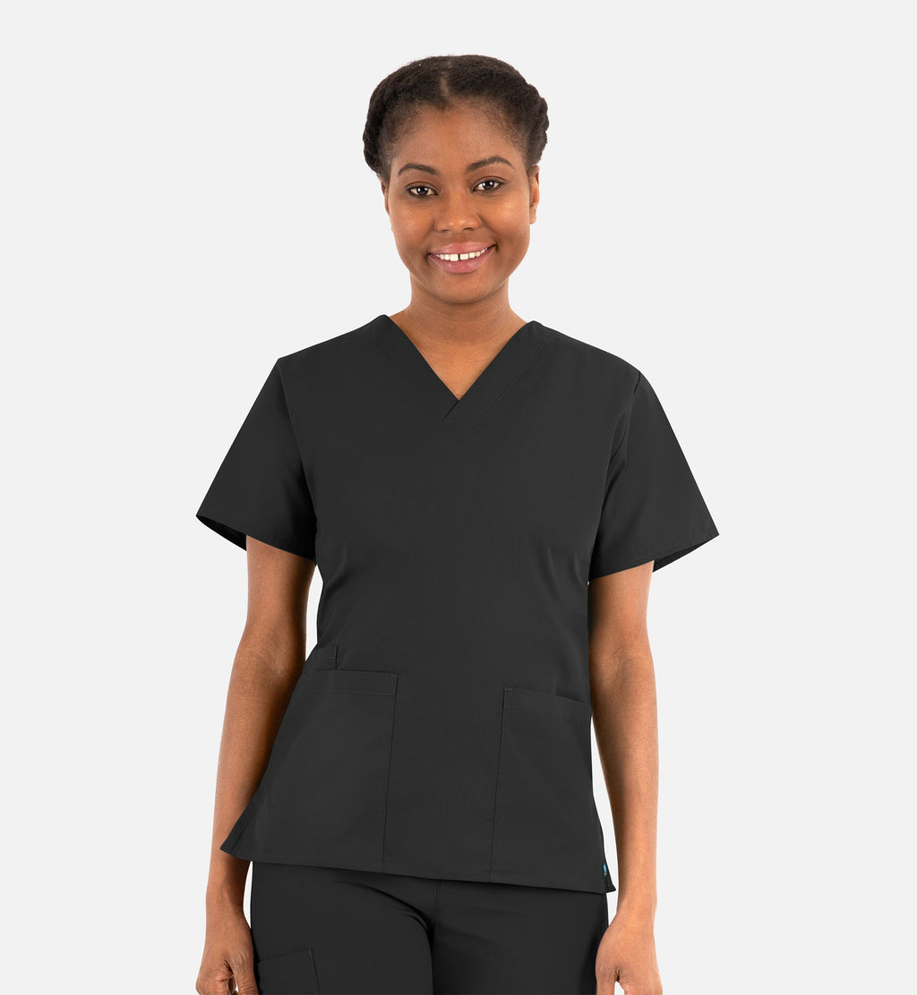 Core 1016 Women's Classic V-Neck Top Black