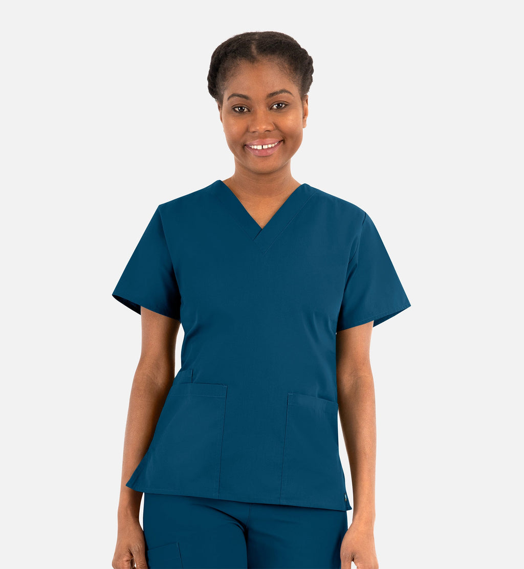 Core 1016 Women's Classic V-Neck Top Caribbean Blue