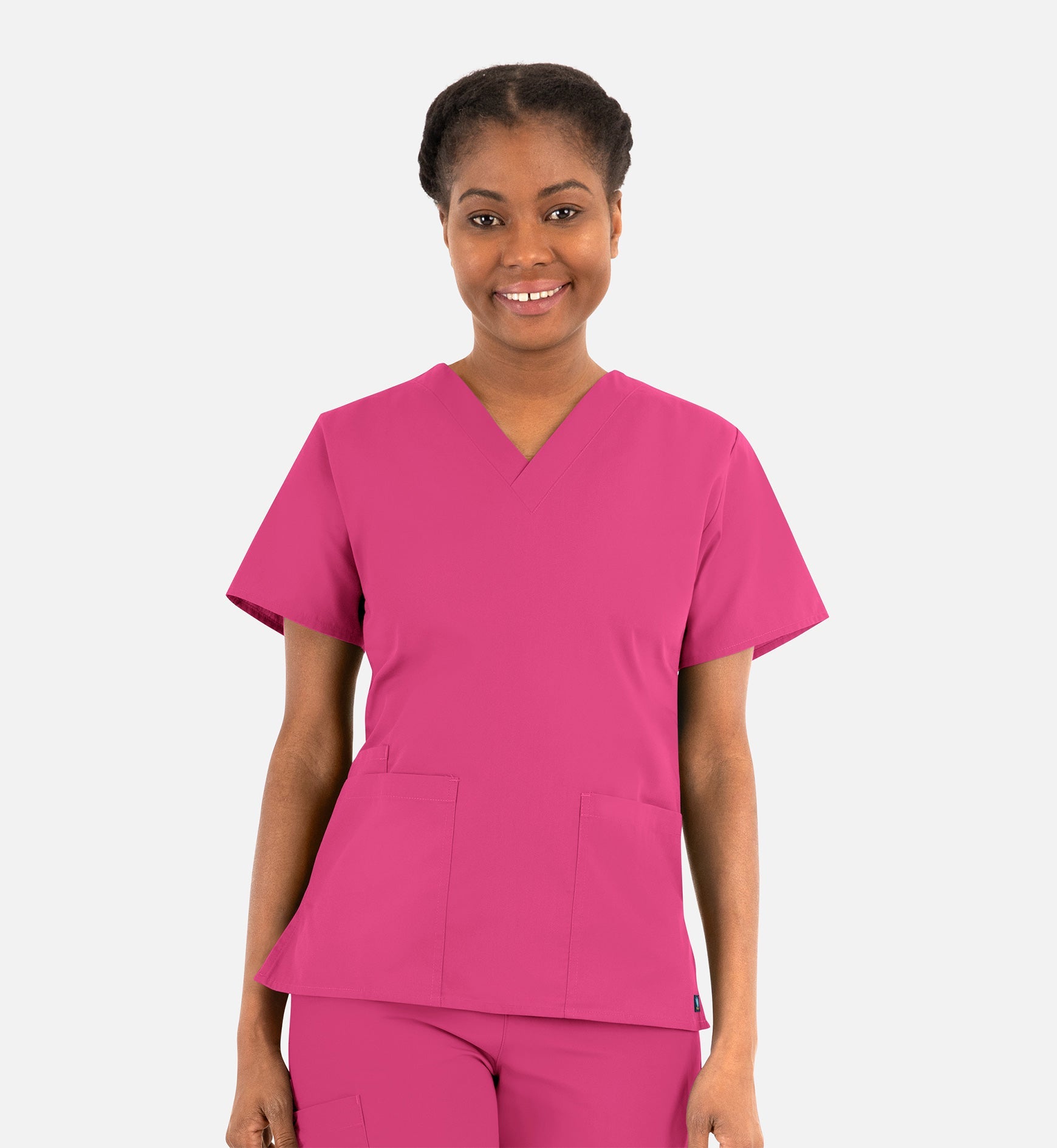 Core 1016 Women's Classic V-Neck Top Hot Pink