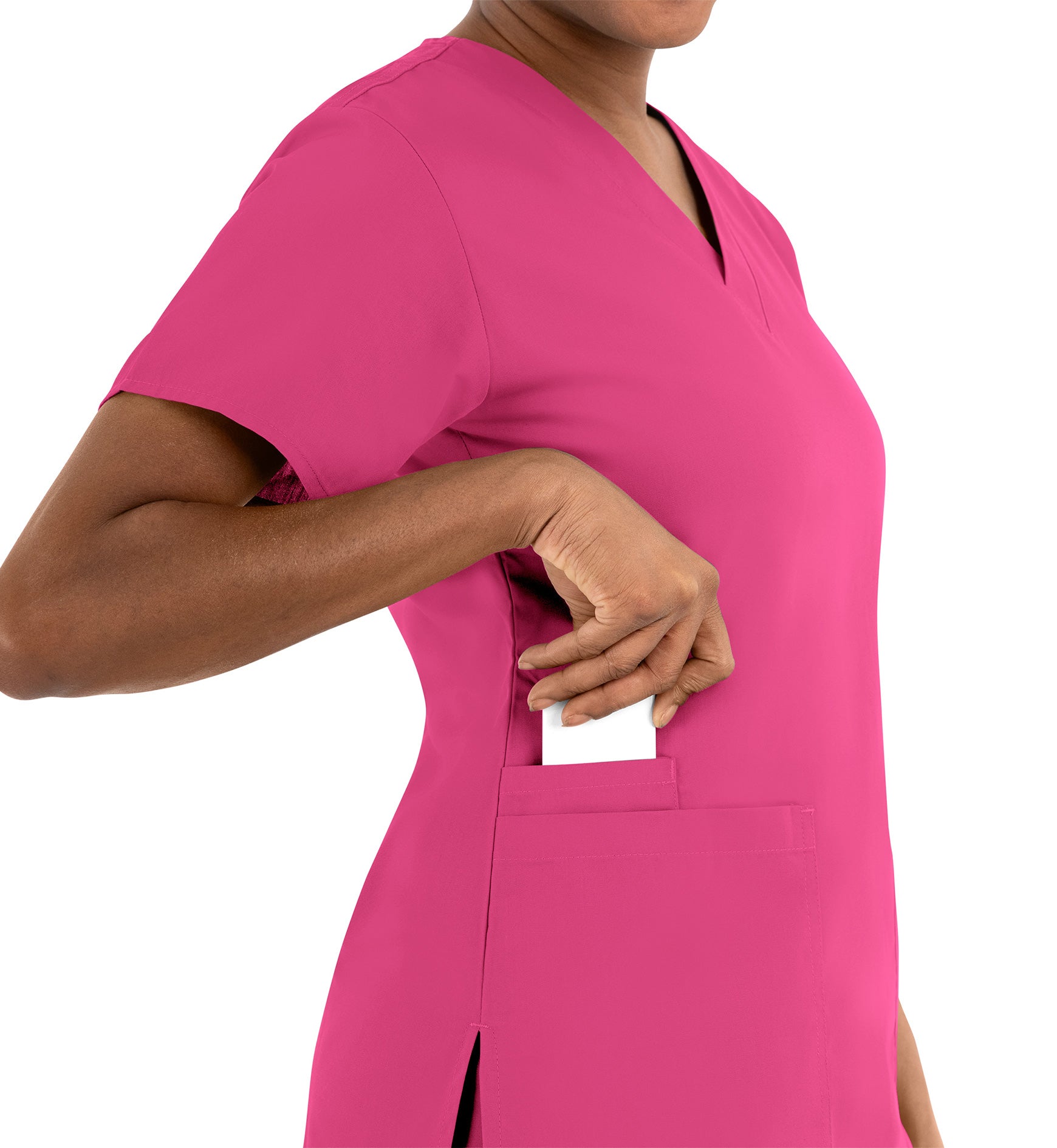Core 1016 Women's Classic V-Neck Top Hot Pink