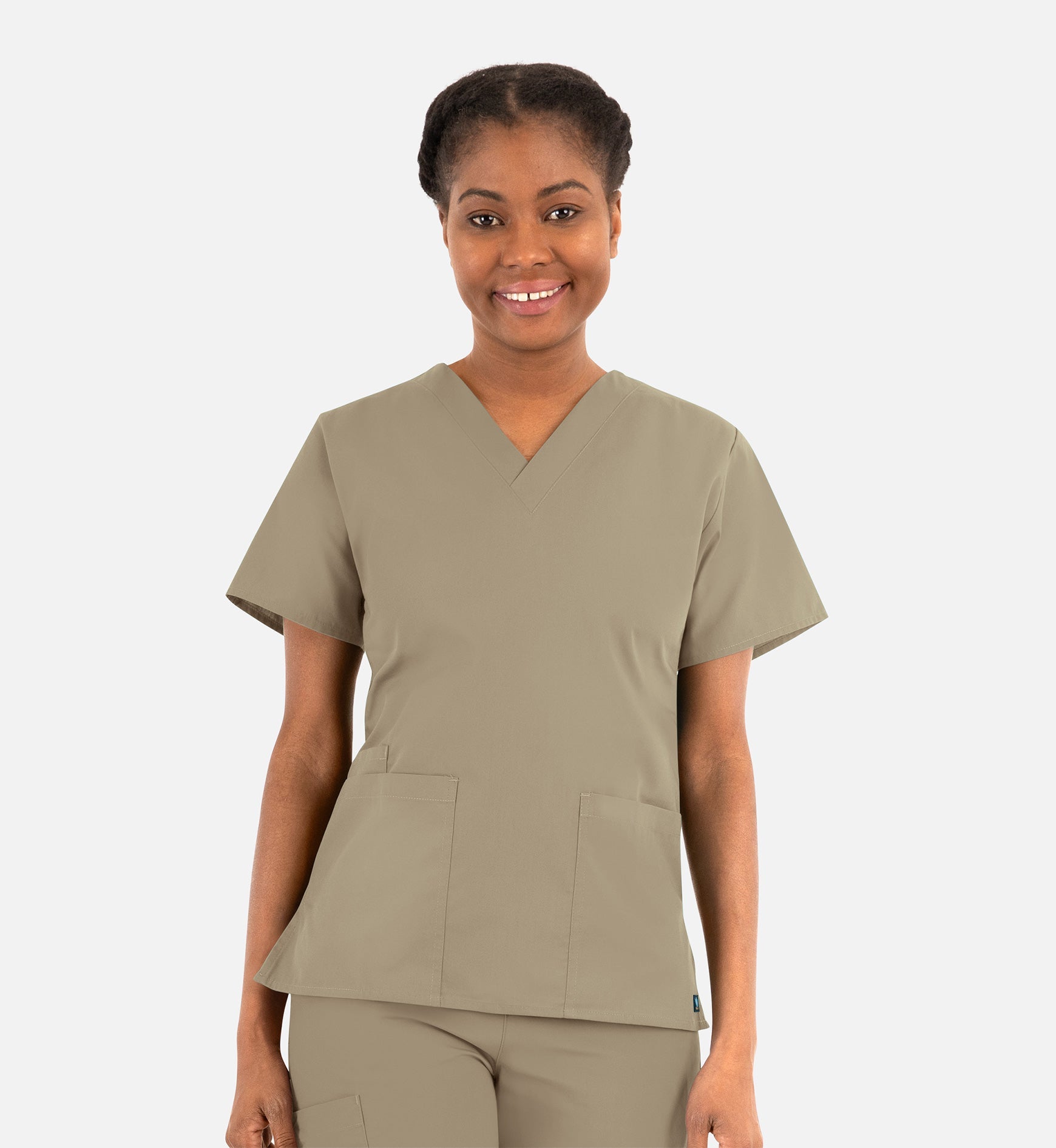 Core 1016 Women's Classic V-Neck Top Khaki