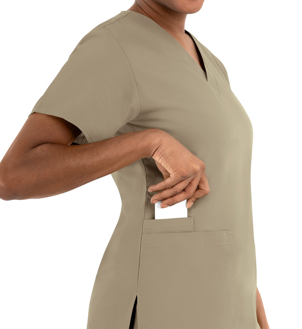 Core 1016 Women's Classic V-Neck Top Khaki