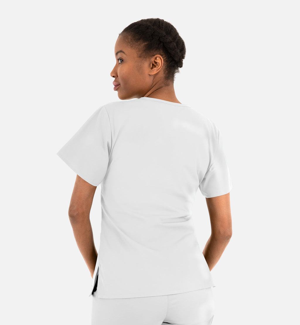 Core 1016 Women's Classic V-Neck Top White