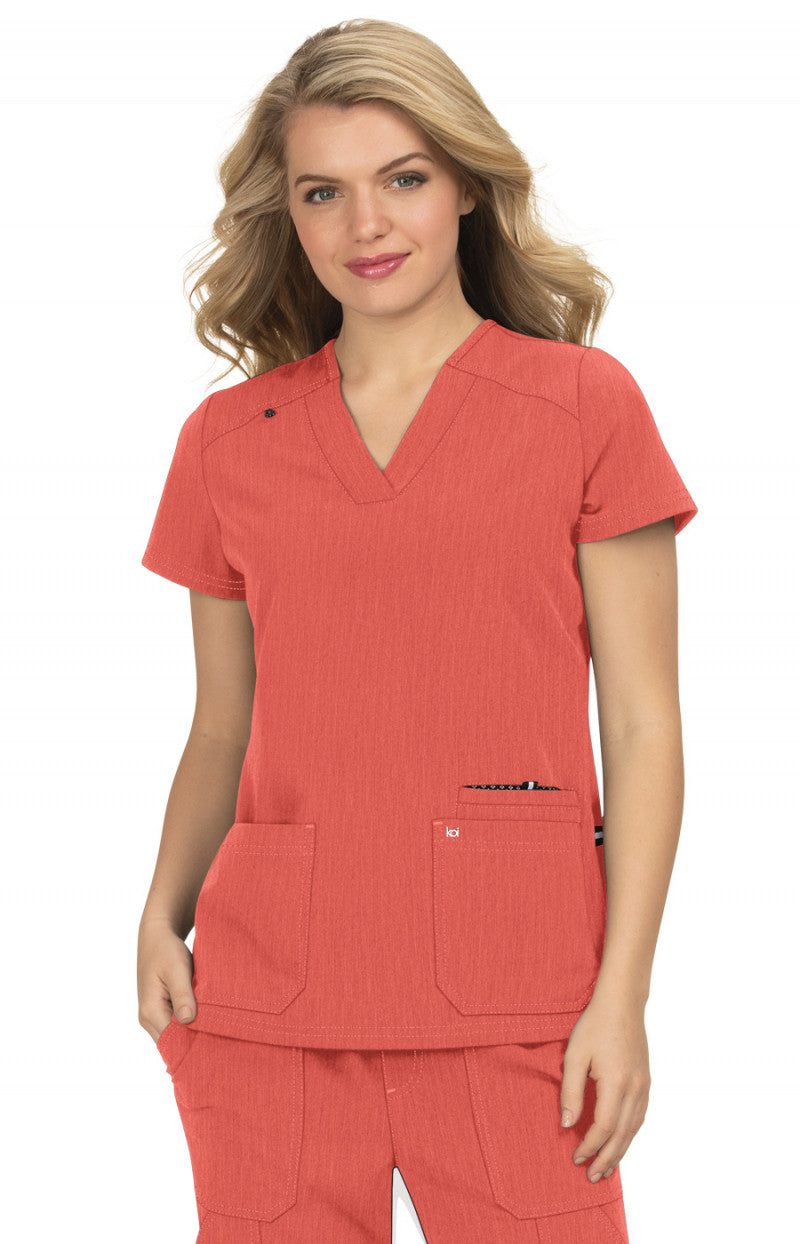 Next Gen 1019 Hustle and Heart Top Heather Coral