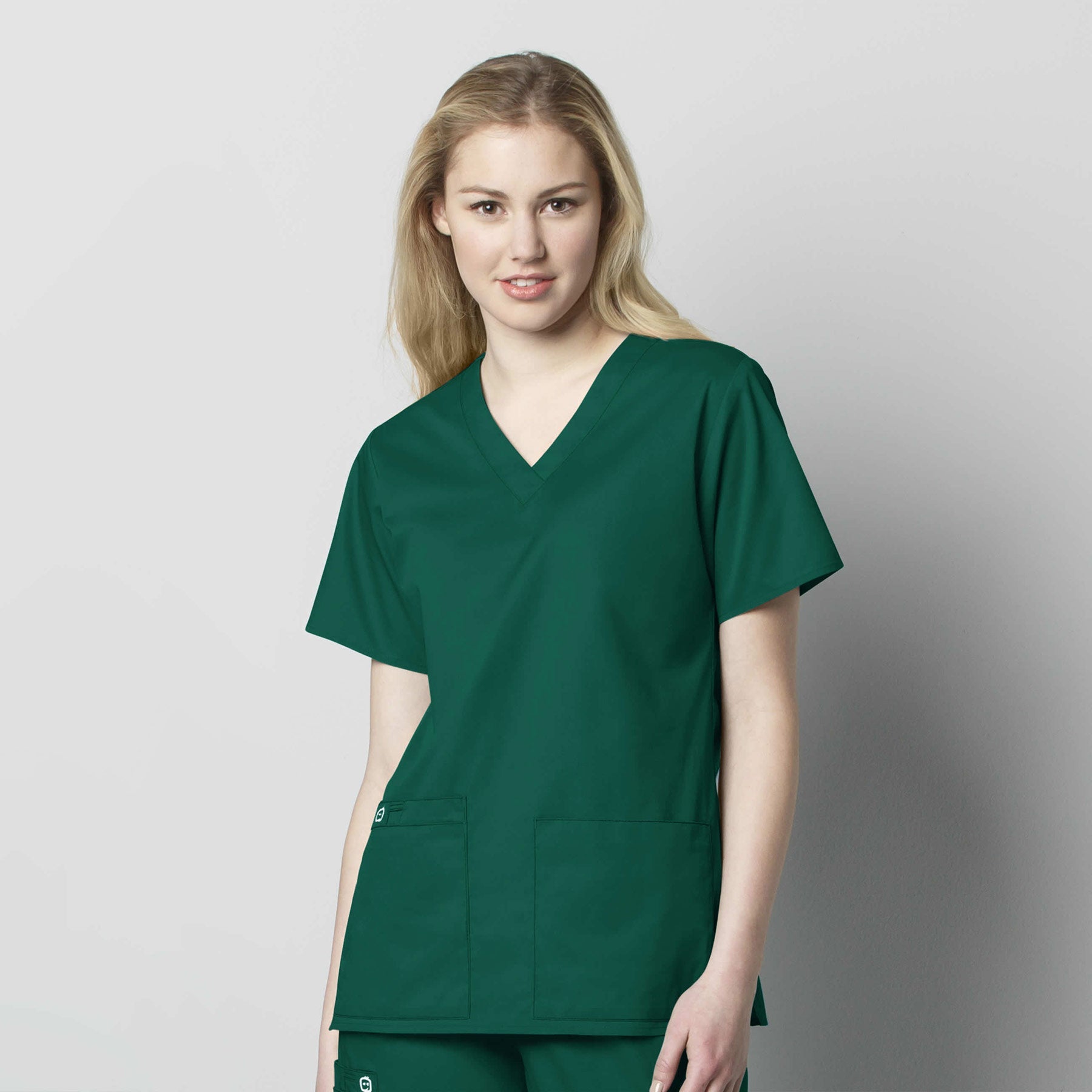 WonderWORK 101 V-Neck Scrub Top Hunter