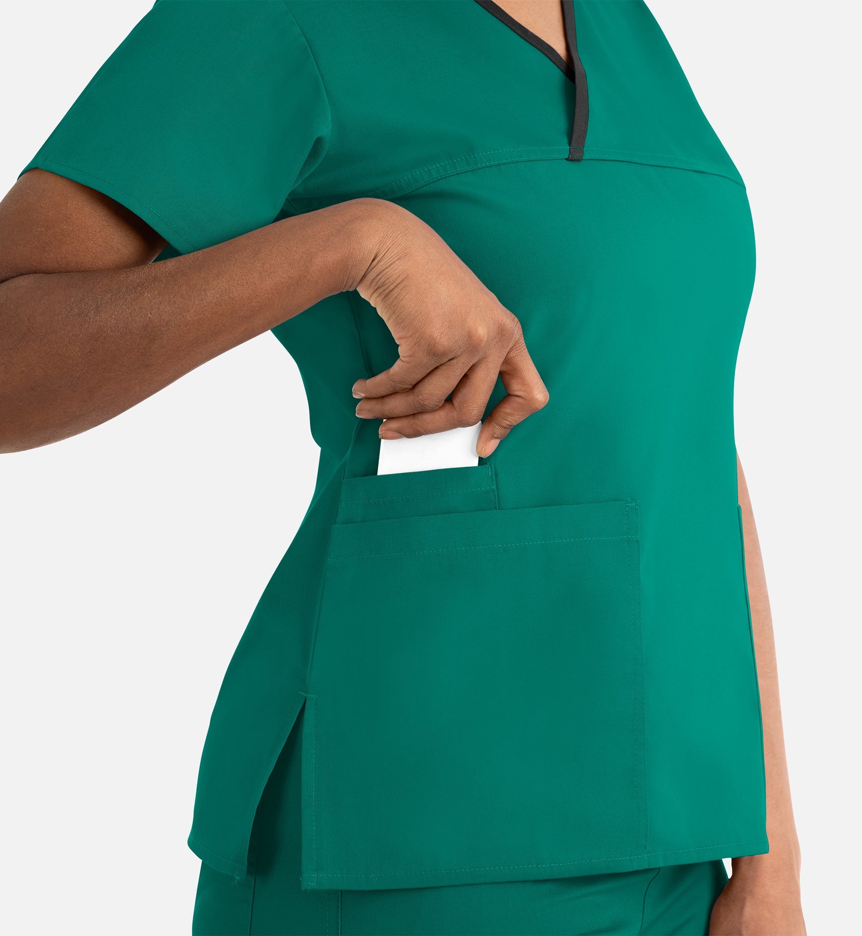 Core 1026 Women's Contrast Mock Wrap Top Hunter