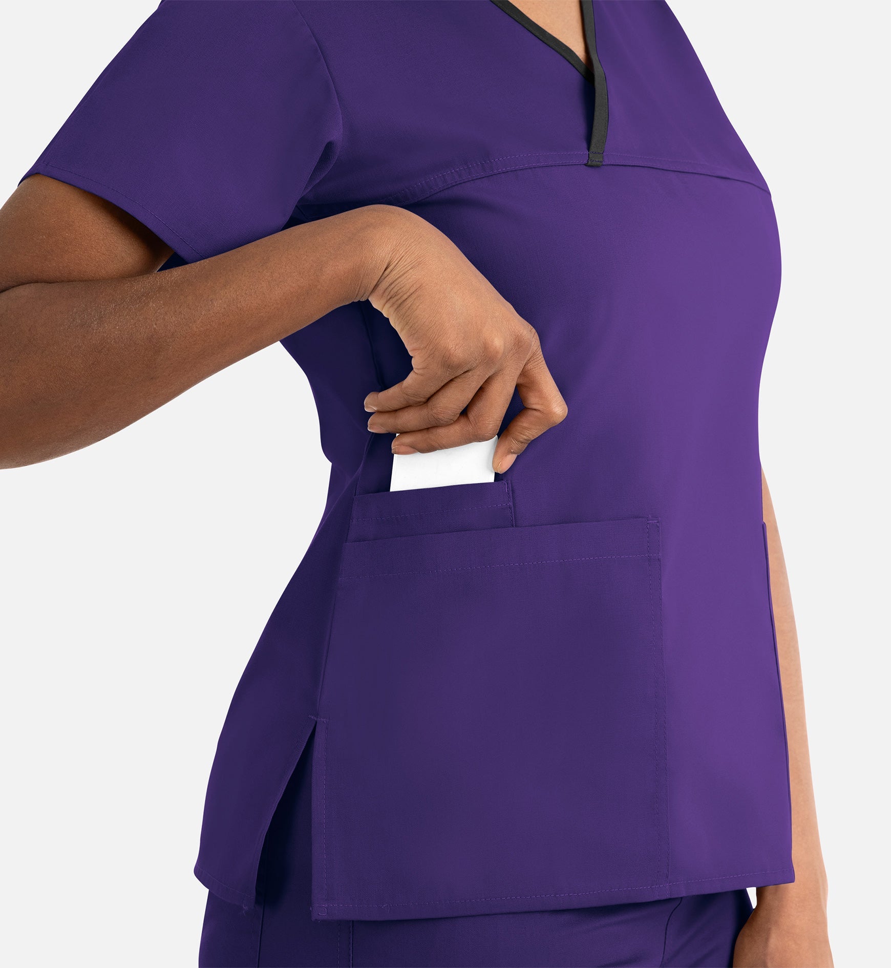 Core 1026 Women's Contrast Mock Wrap Top Purple