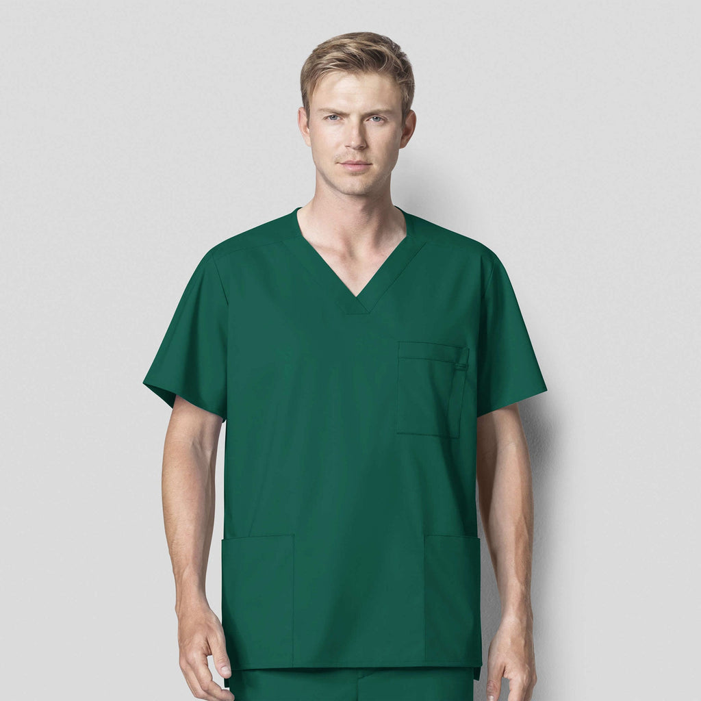WonderWORK 103 Men's V-Neck Scrub Top Hunter