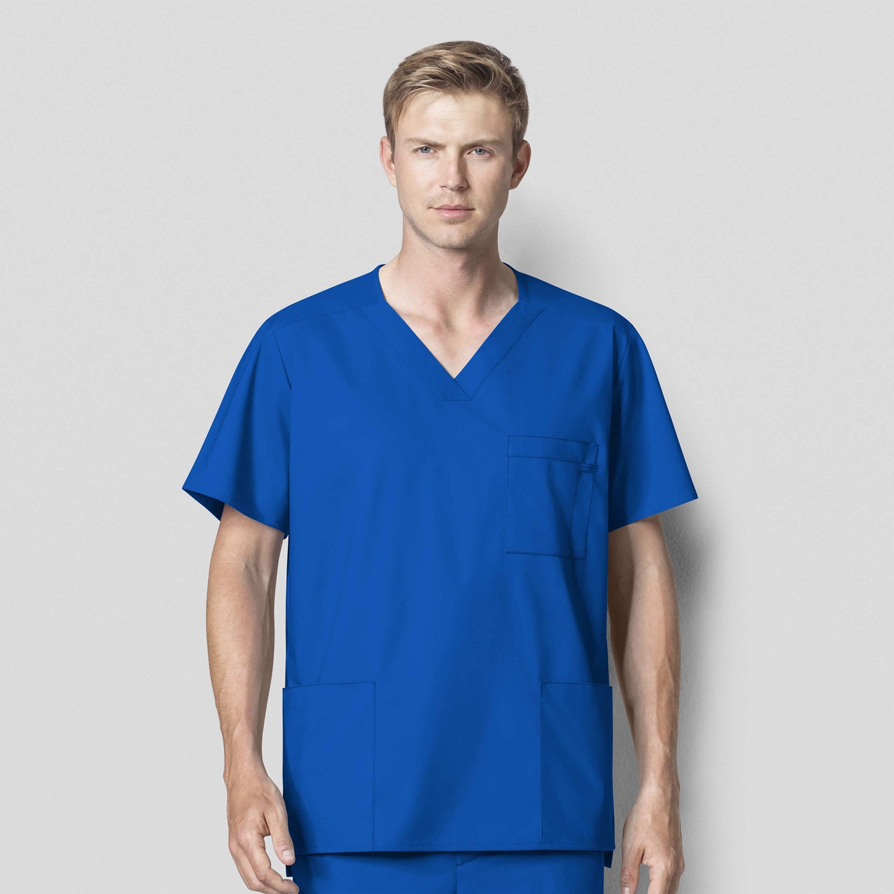 WonderWORK 103 Men's V-Neck Scrub Top Royal