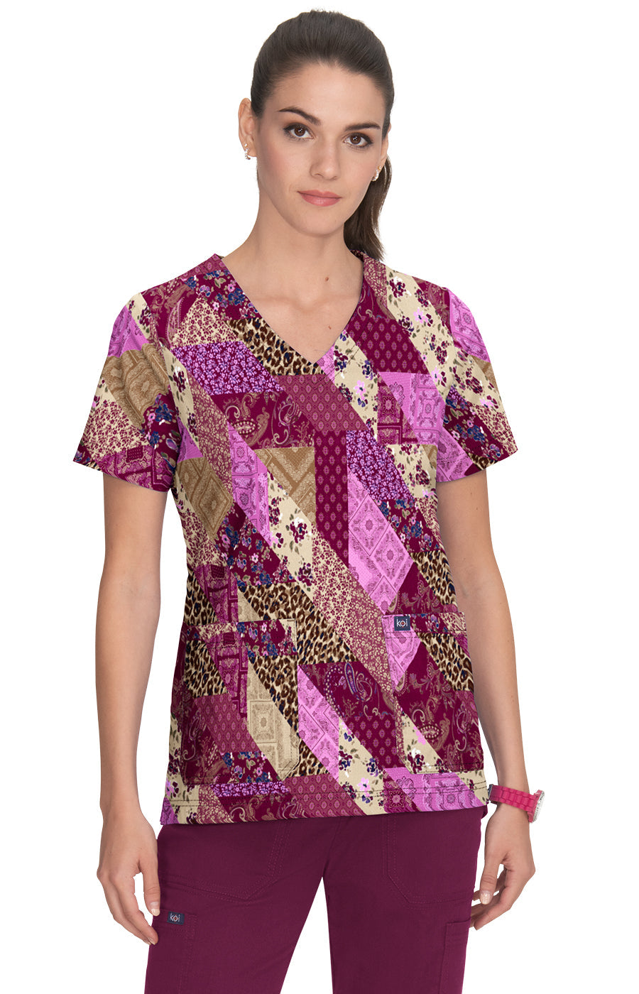 Stretch 1084PR Leia Top Patched with Love