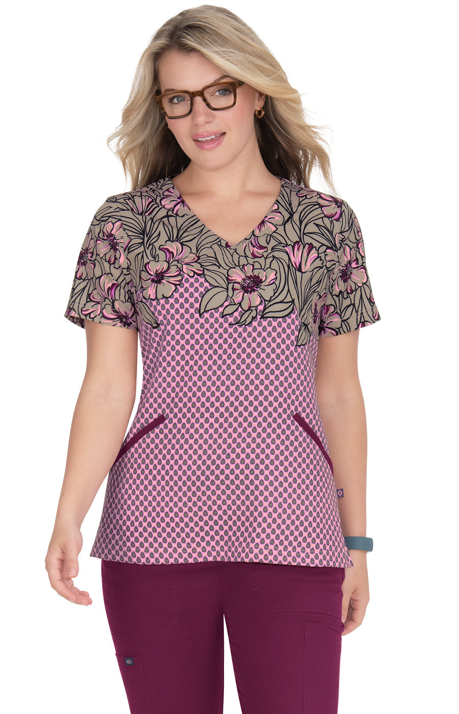 Stretch 1089PLM Brianne Top Antique Camellia