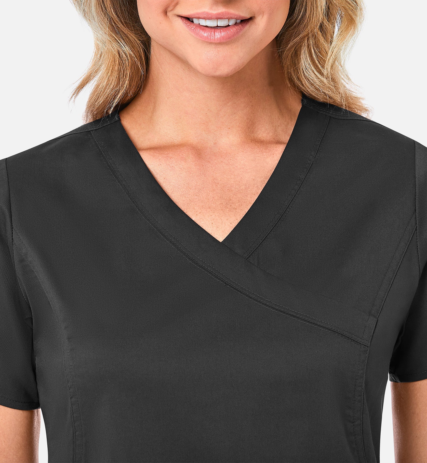 Blossom 1102 Mock Wrap Top Black