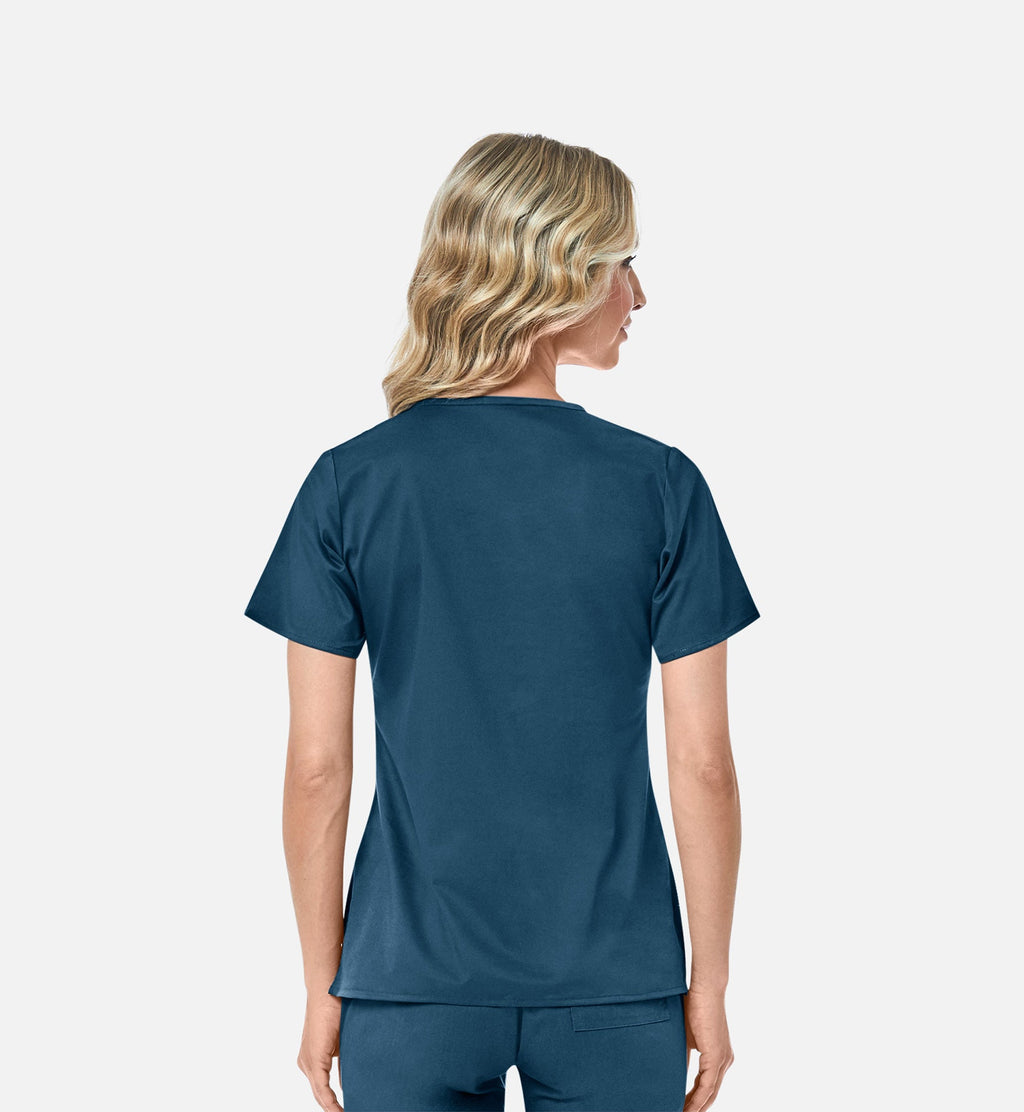 Blossom 1102 Mock Wrap Top Caribbean Blue