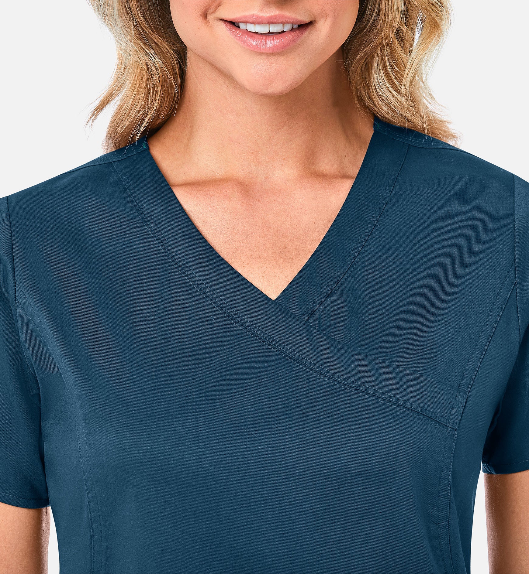 Blossom 1102 Mock Wrap Top Caribbean Blue