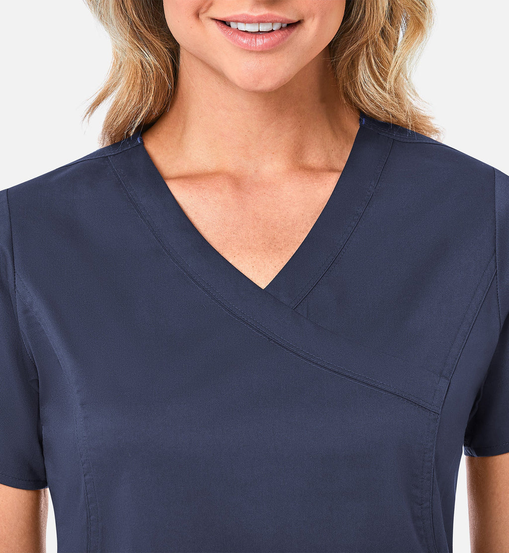 Blossom 1102 Mock Wrap Top Navy
