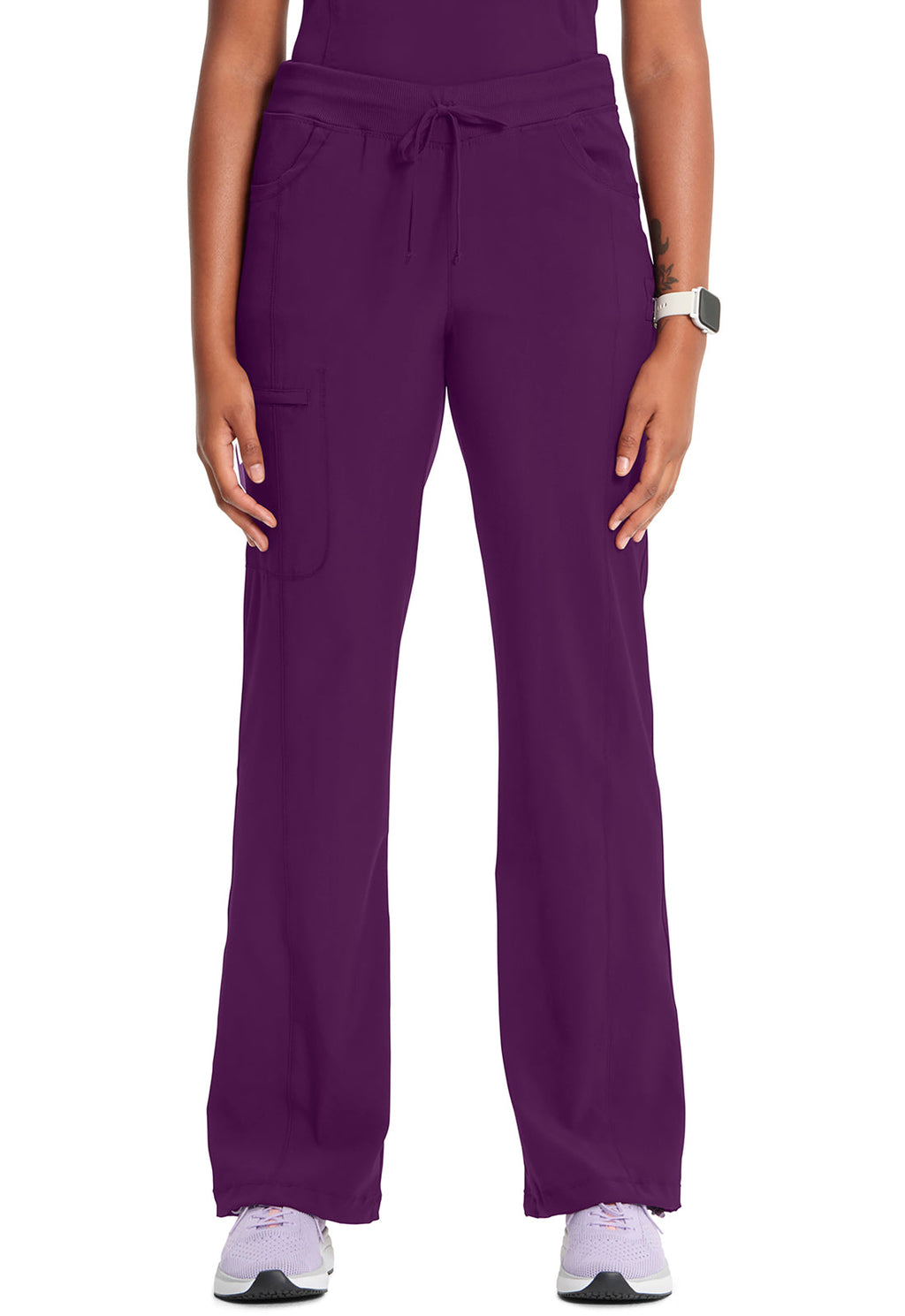 Infinity 1123A Women's Straight Leg Drawstring Scrub Pants Eggplant