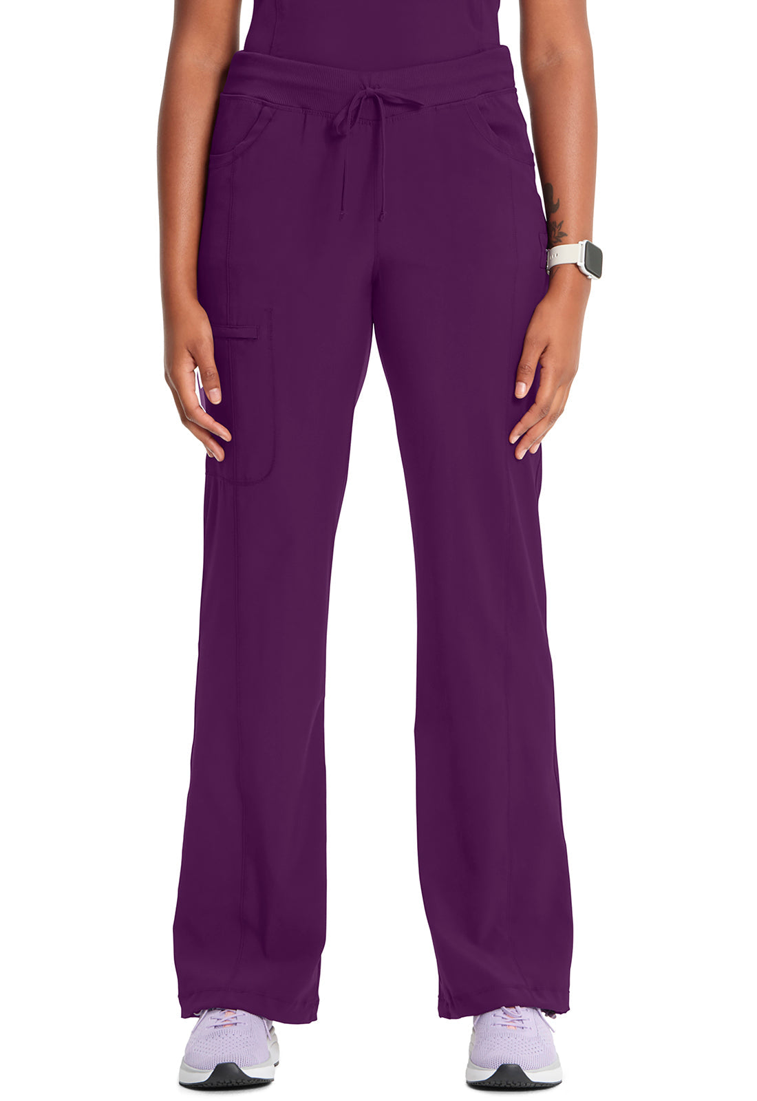 Infinity 1123A Women's Straight Leg Drawstring Scrub Pants Eggplant