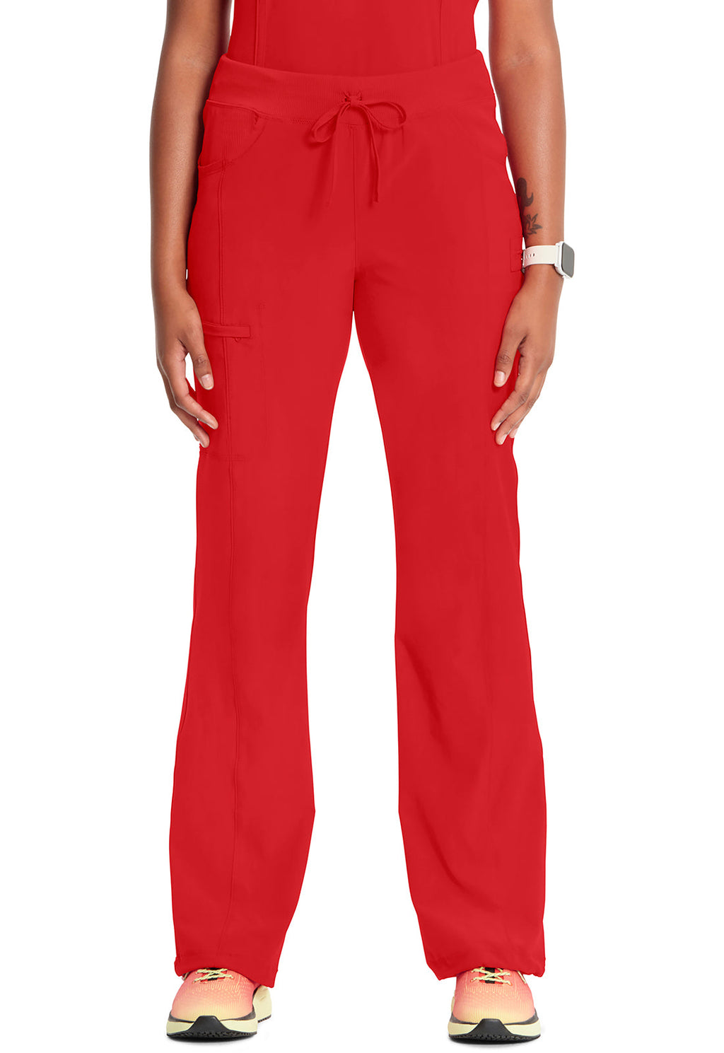 Infinity 1123A Women's Straight Leg Drawstring Scrub Pants Red