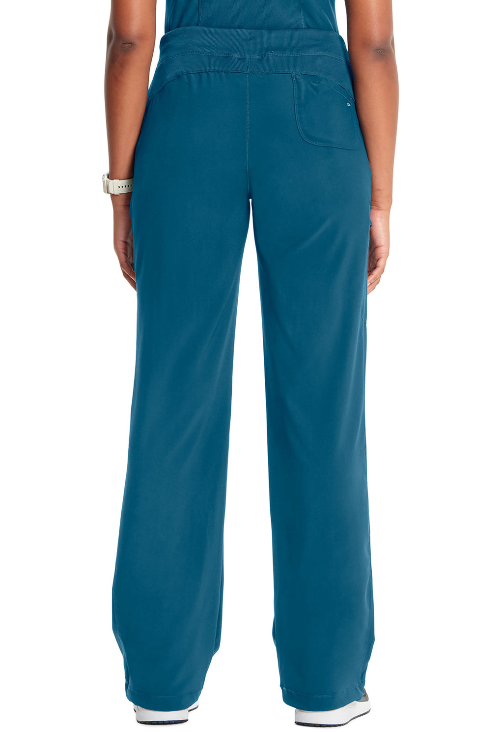 Classics 1123A Straight Leg Drawstring Pants Caribbean Blue Model Image Back | Infinity