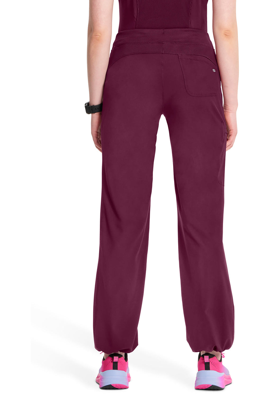 Classics 1123A Straight Leg Drawstring Pants Wine Model Image Back | Infinity