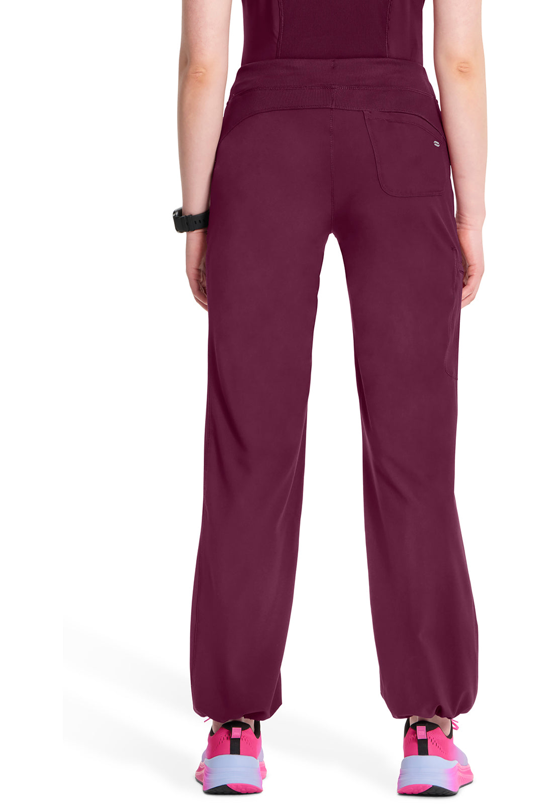 Classics 1123A Straight Leg Drawstring Pants Wine Model Image Back | Infinity