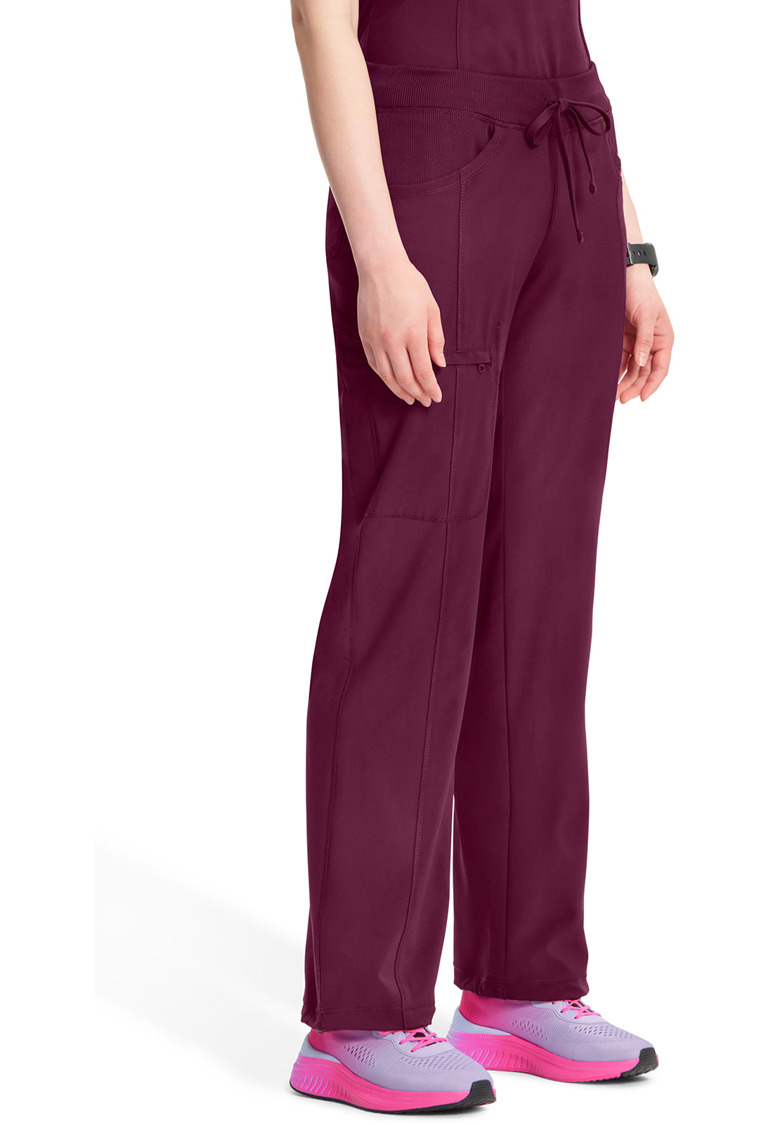 Classics 1123A Straight Leg Drawstring Pants Wine Model Image Left Side | Infinity