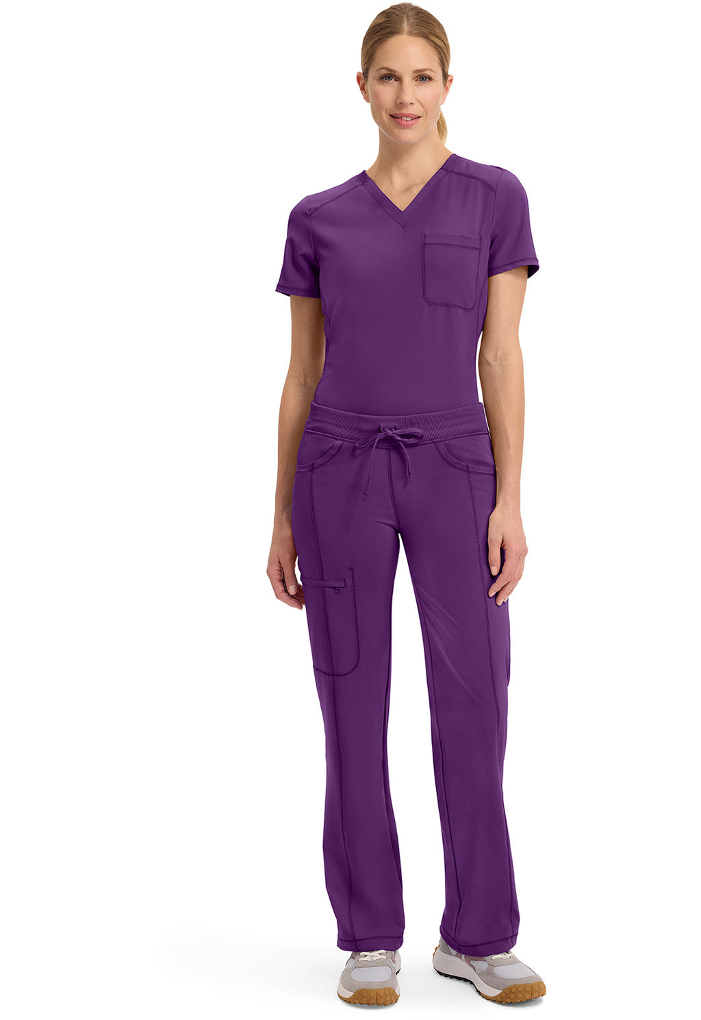Infinity 1123A Women's Straight Leg Drawstring Scrub Pants Eggplant