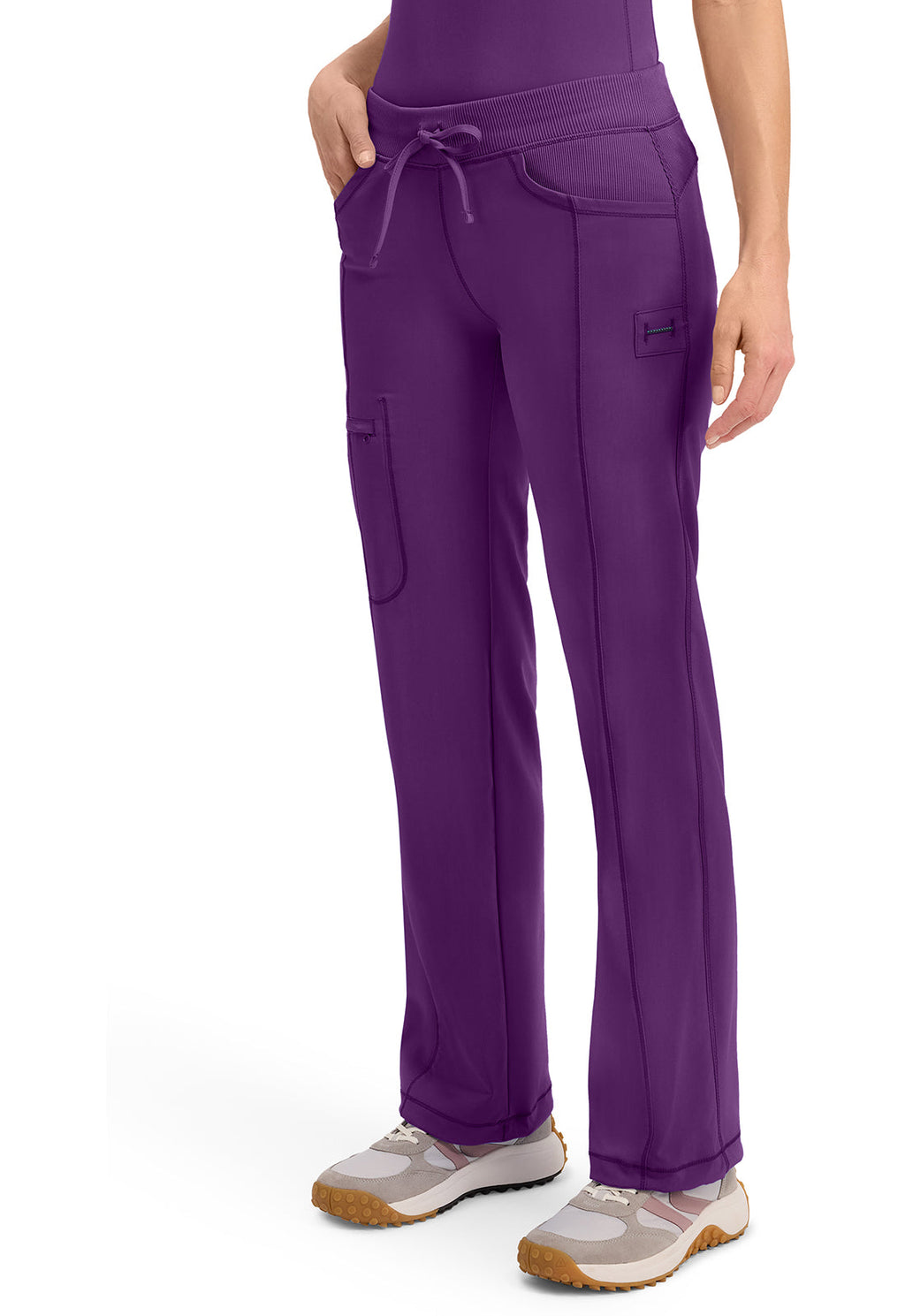 Infinity 1123A Women's Straight Leg Drawstring Scrub Pants Eggplant