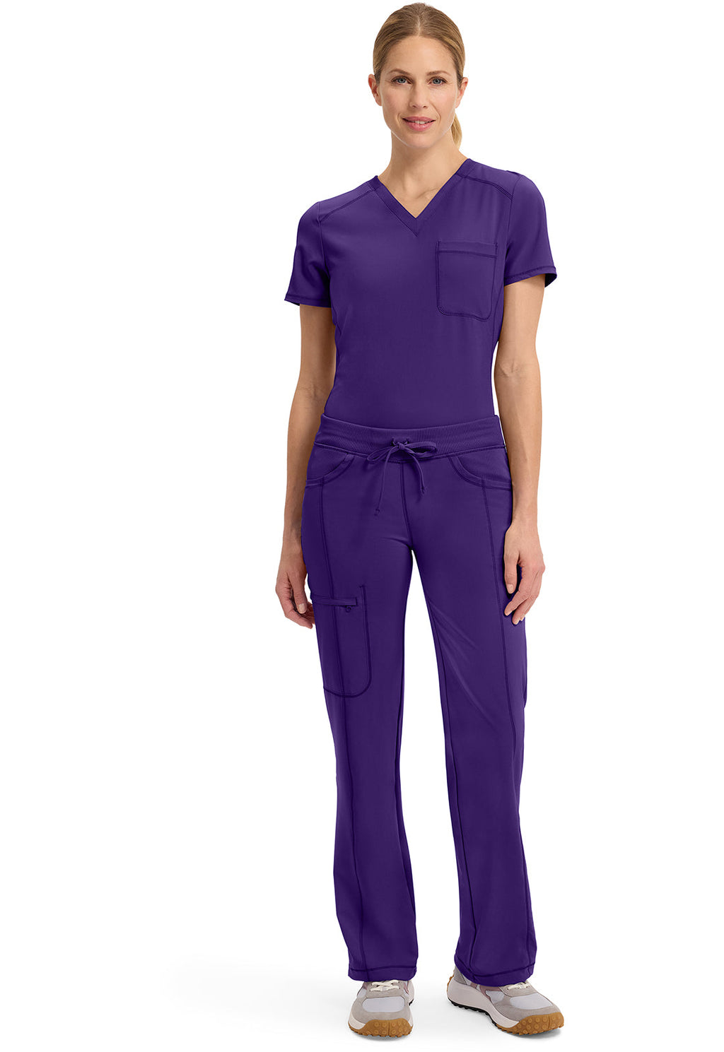 Infinity 1123A Women's Straight Leg Drawstring Scrub Pants Grape