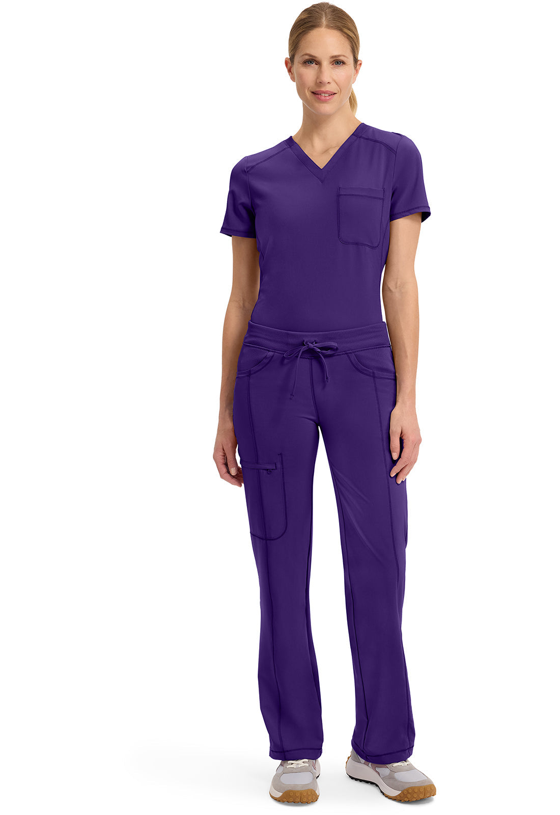 Infinity 1123A Women's Straight Leg Drawstring Scrub Pants Grape
