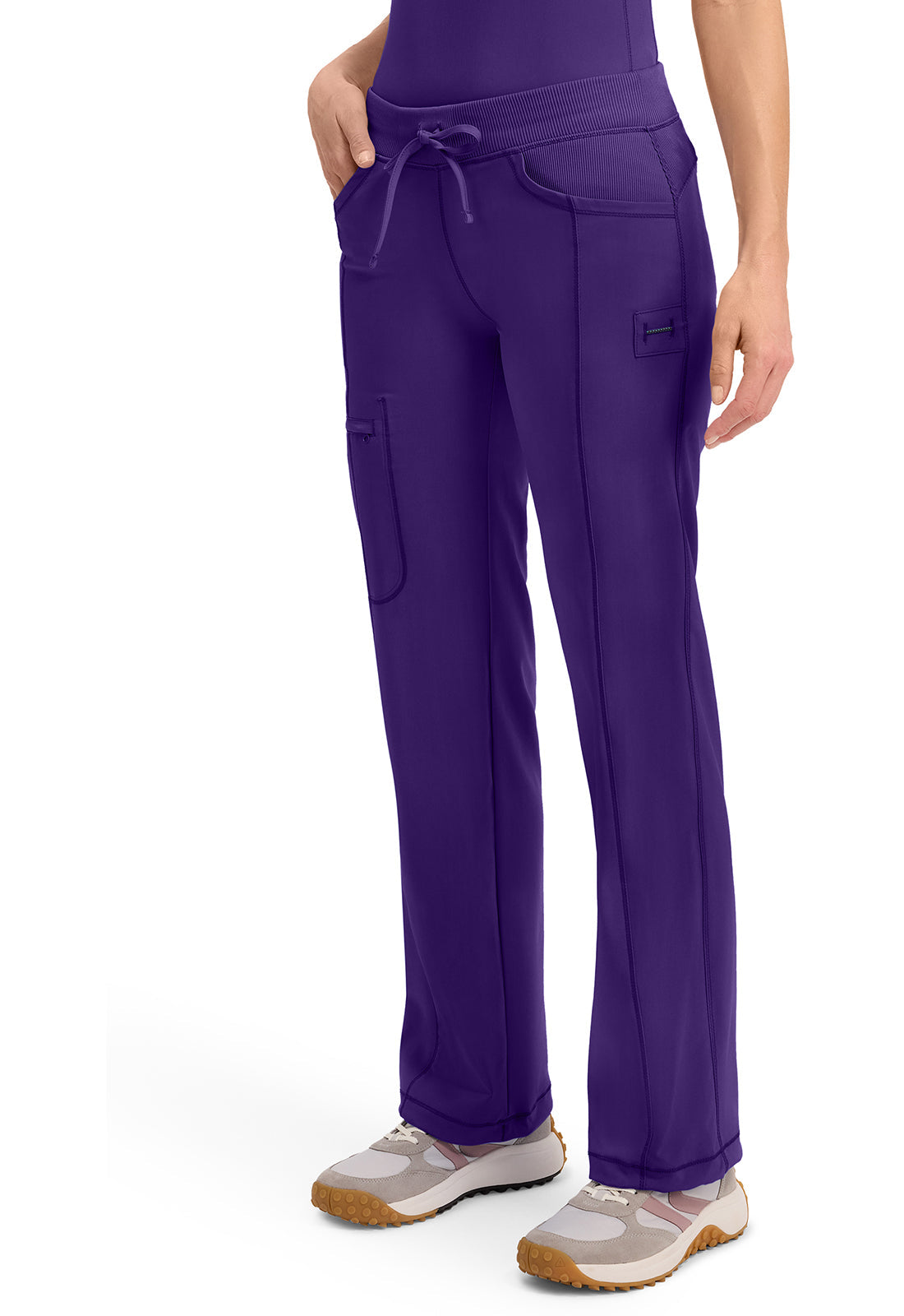 Infinity 1123A Women's Straight Leg Drawstring Scrub Pants Grape