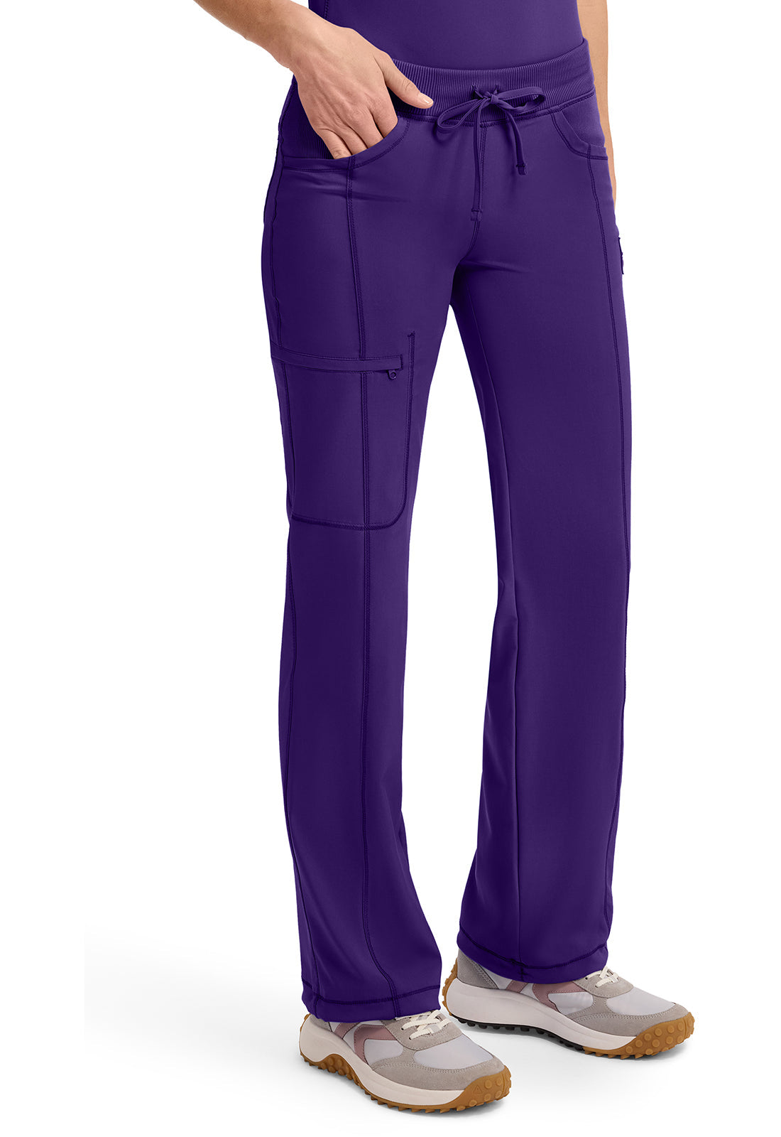 Infinity 1123A Women's Straight Leg Drawstring Scrub Pants Grape