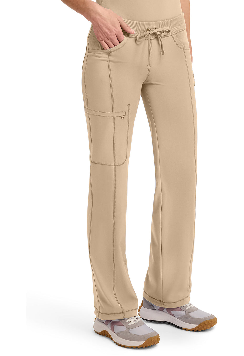 Infinity 1123A Women's Straight Leg Drawstring Scrub Pants Khaki