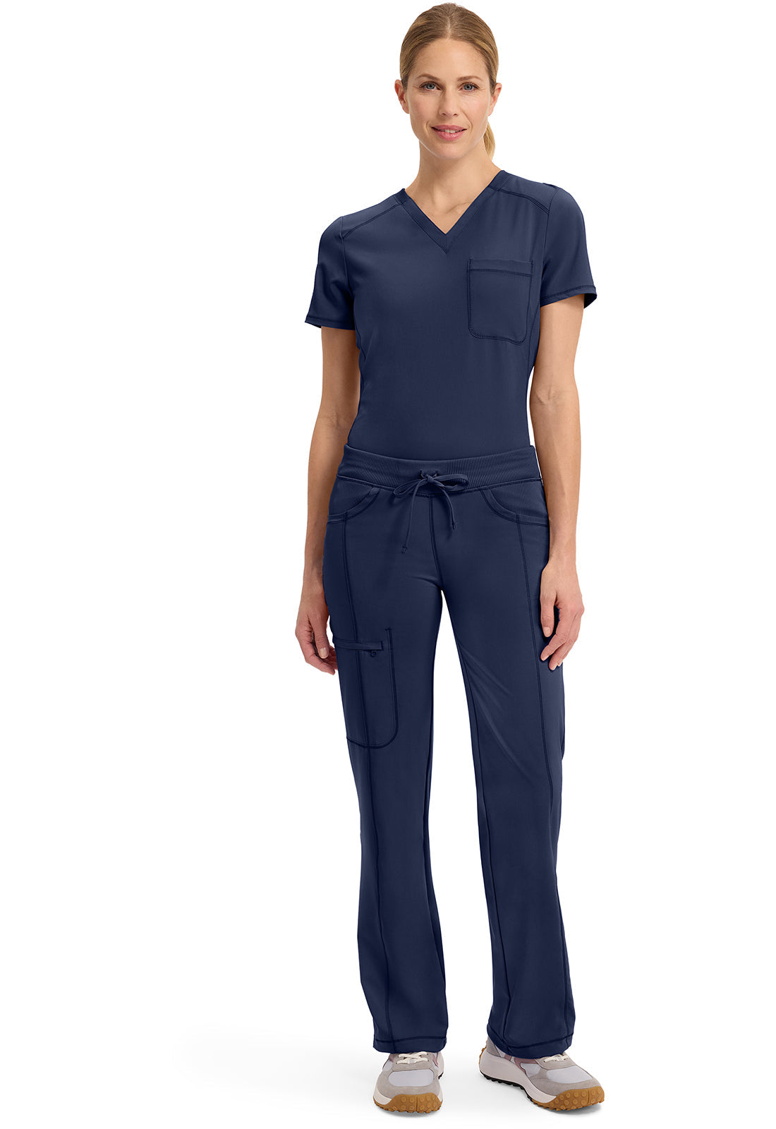 Infinity 1123A Women's Straight Leg Drawstring Scrub Pants Navy