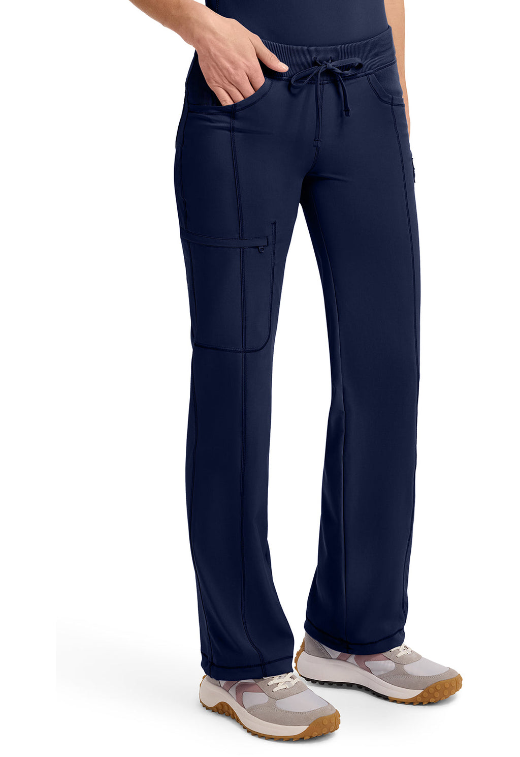 Infinity 1123A Women's Straight Leg Drawstring Scrub Pants Navy