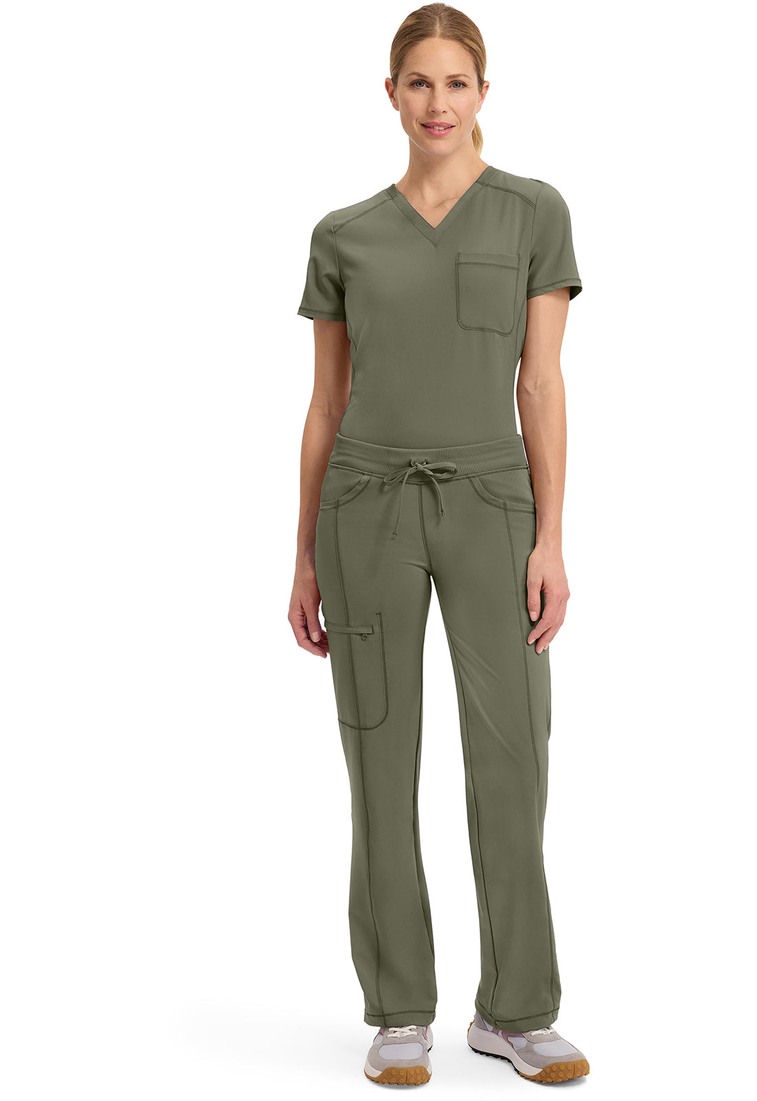 Infinity 1123A Women's Straight Leg Drawstring Scrub Pants Olive