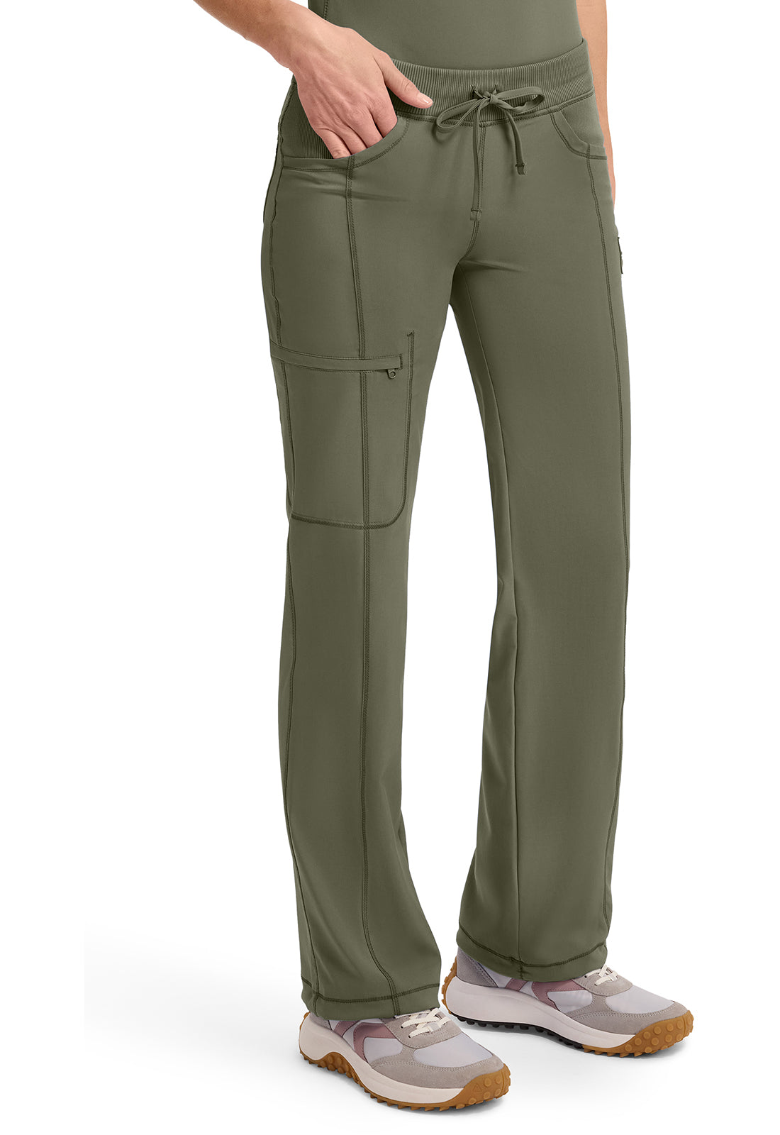 Infinity 1123A Women's Straight Leg Drawstring Scrub Pants Olive