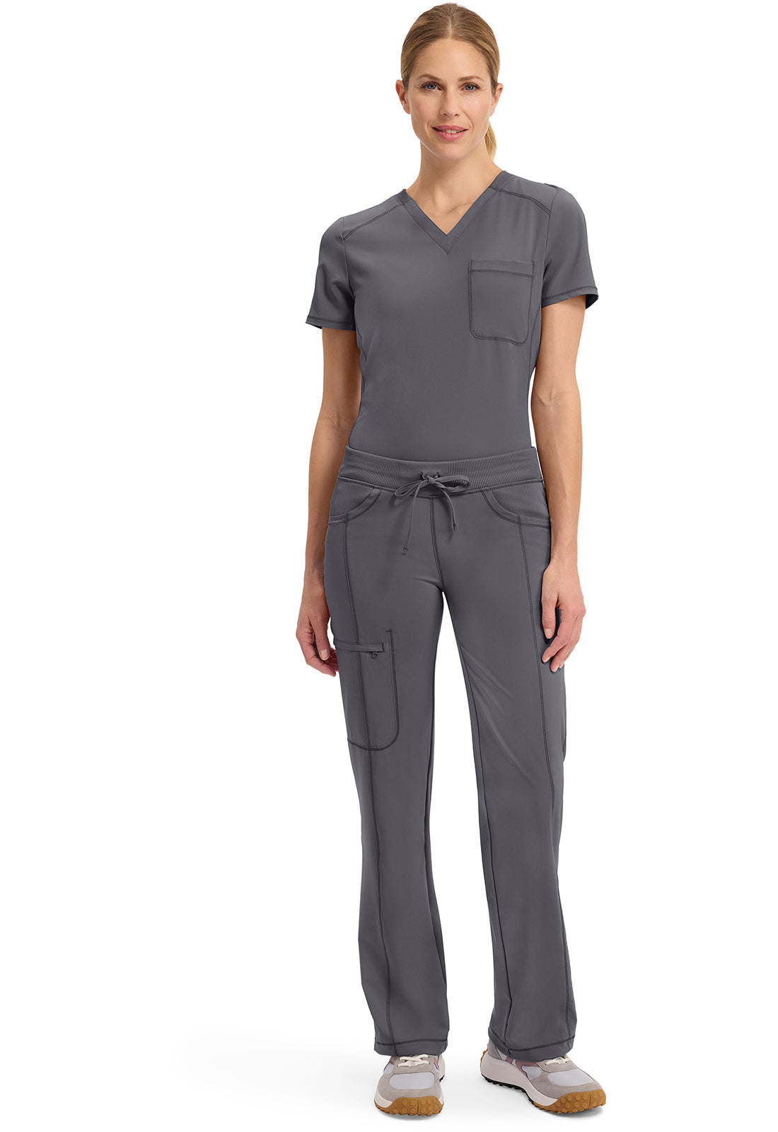 Infinity 1123A Women's Straight Leg Drawstring Scrub Pants Pewter