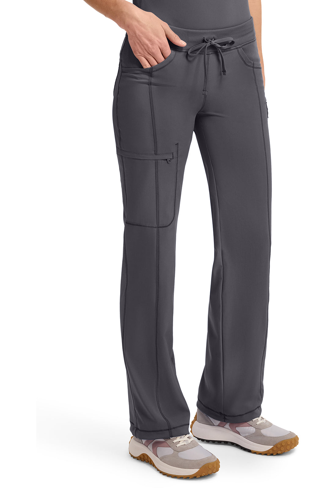 Infinity 1123A Women's Straight Leg Drawstring Scrub Pants Pewter