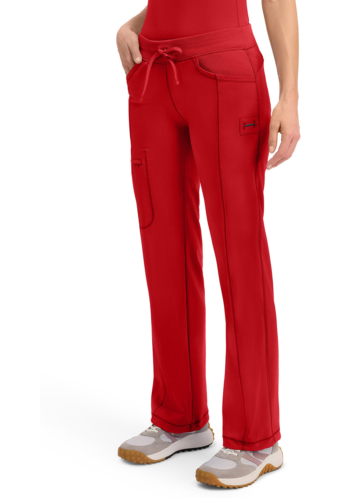 Infinity 1123A Women's Straight Leg Drawstring Scrub Pants Red
