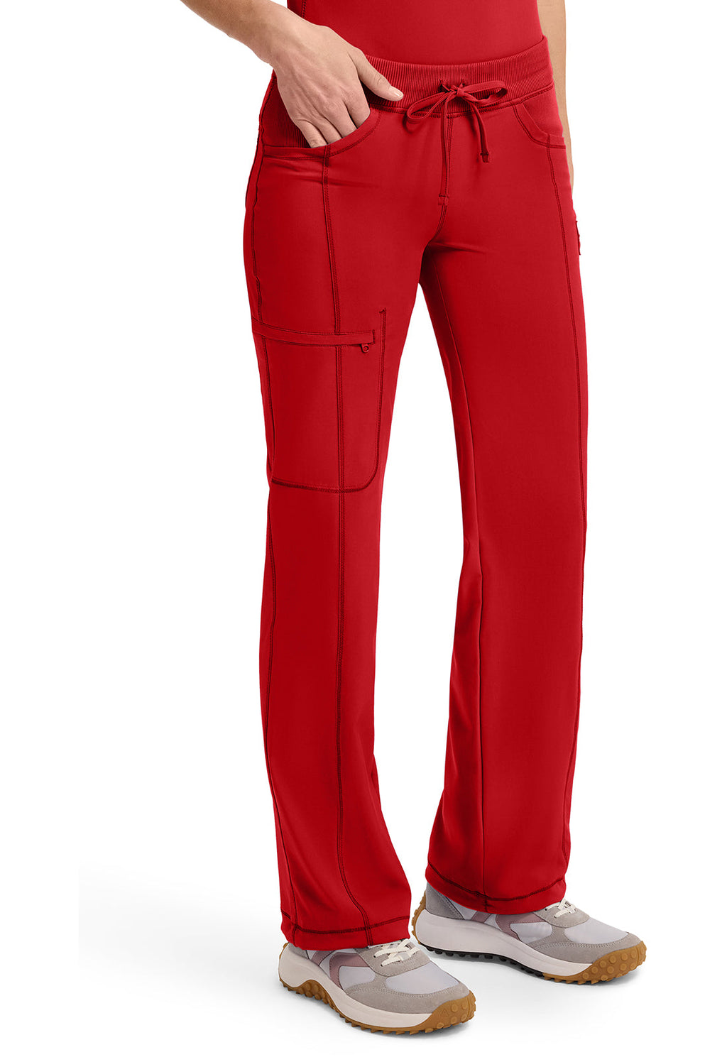 Infinity 1123A Women's Straight Leg Drawstring Scrub Pants Red