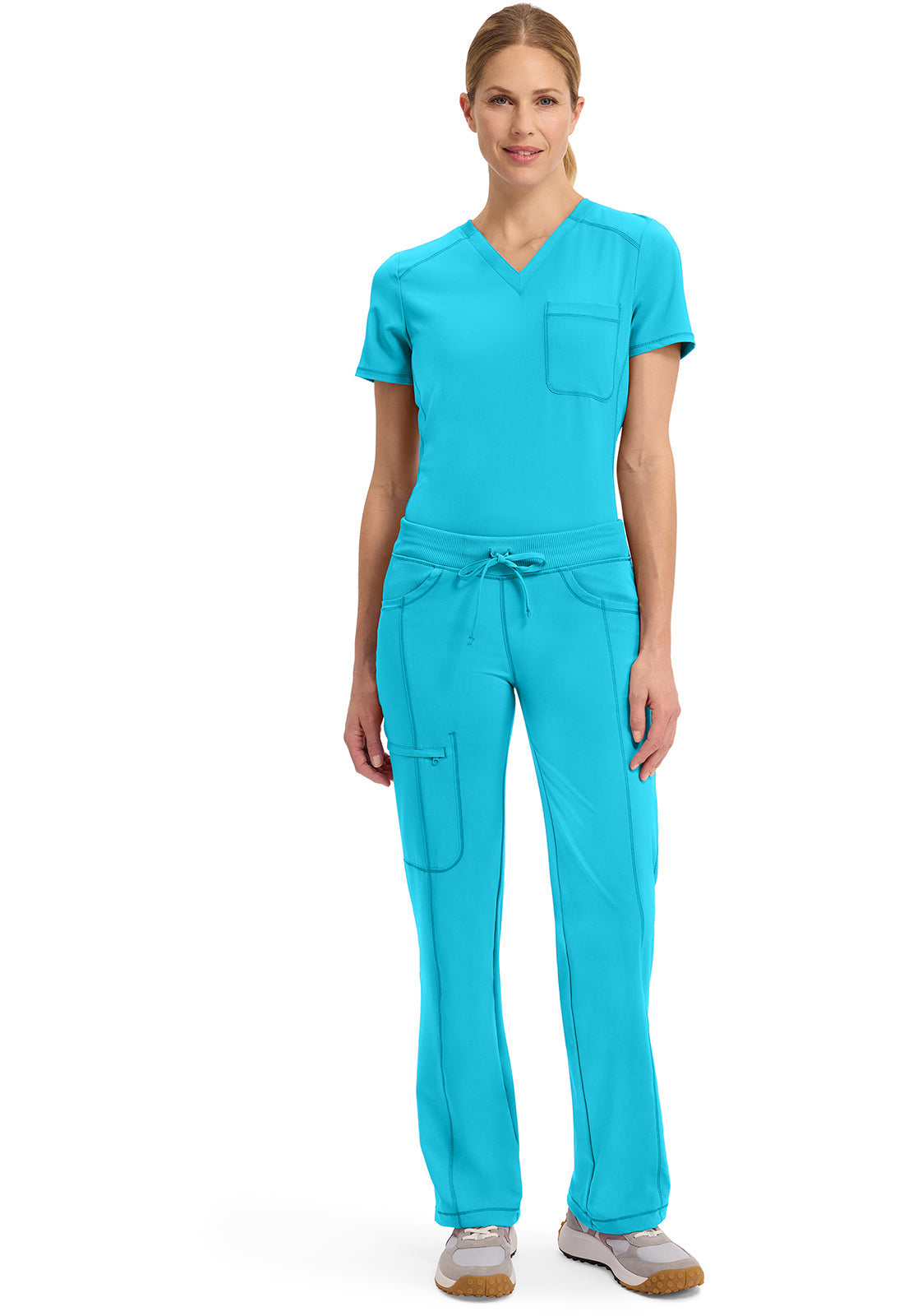 Infinity 1123A Women's Straight Leg Drawstring Scrub Pants Turquoise