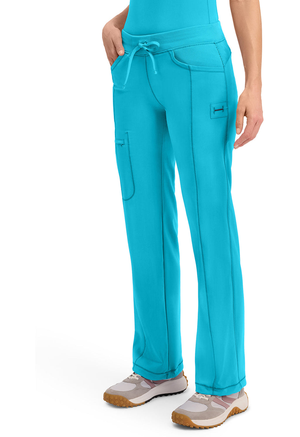 Infinity 1123A Women's Straight Leg Drawstring Scrub Pants Turquoise
