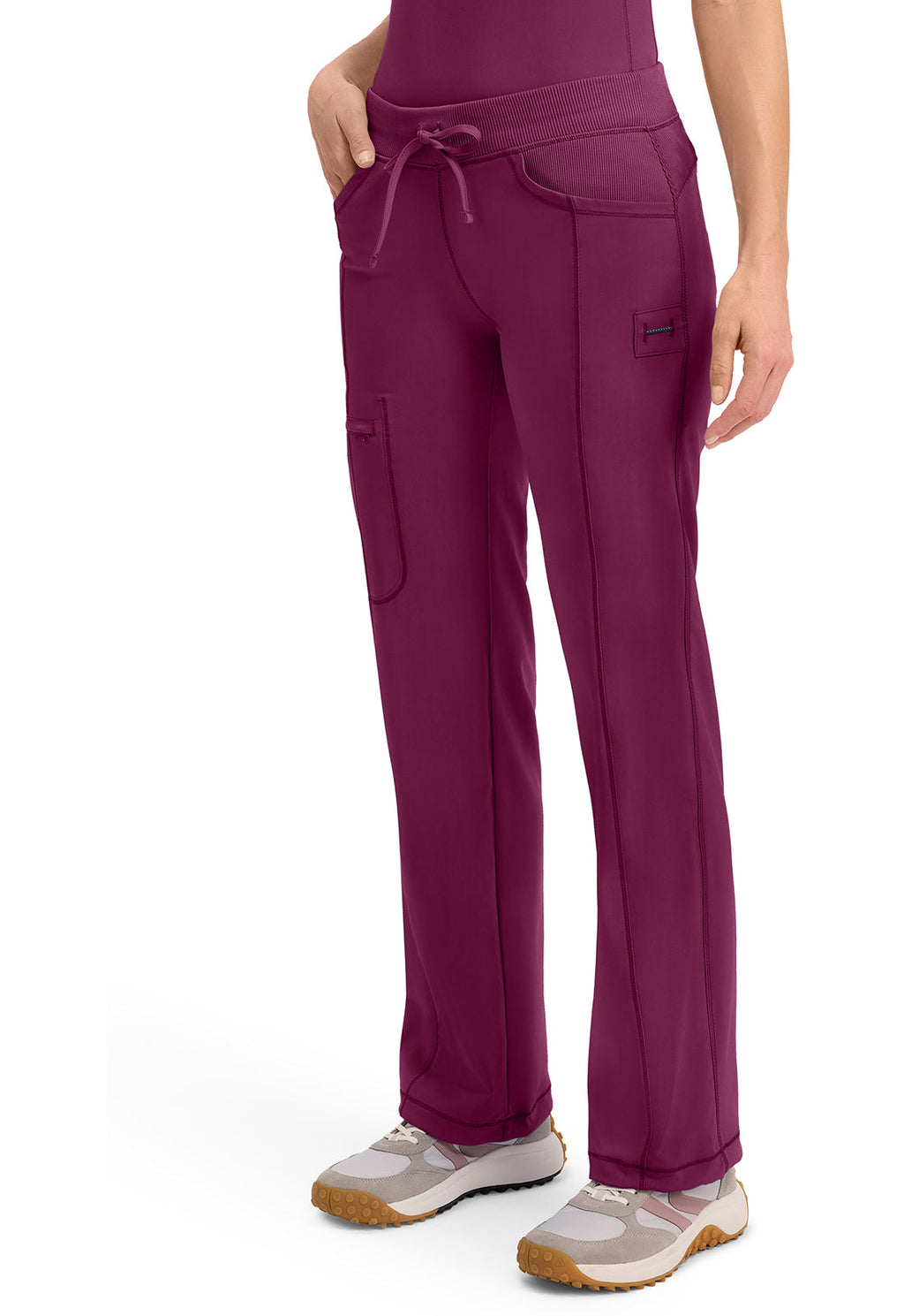 Infinity 1123A Women's Straight Leg Drawstring Scrub Pants Wine