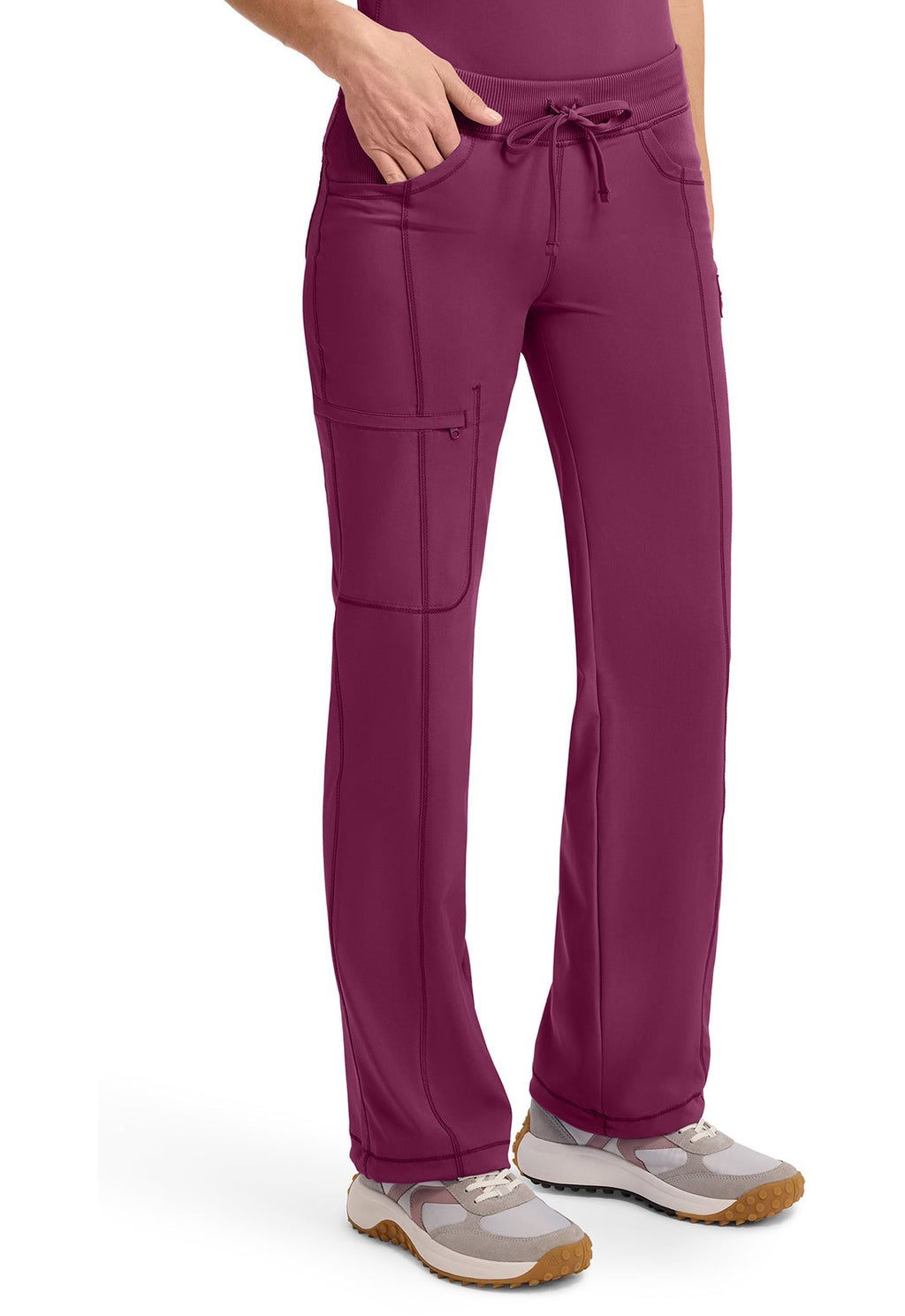 Infinity 1123A Women's Straight Leg Drawstring Scrub Pants Wine