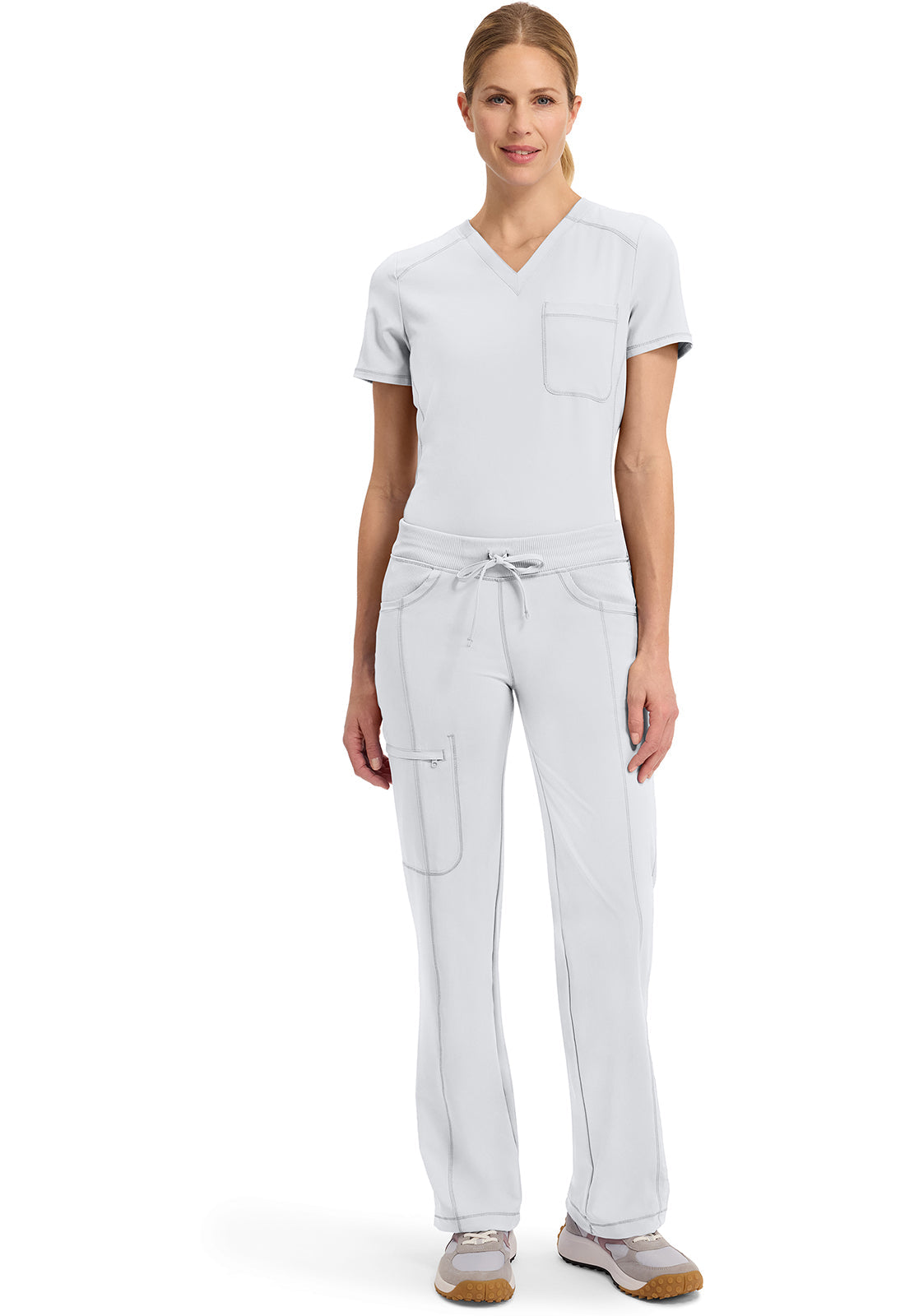 Infinity 1123A Women's Straight Leg Drawstring Scrub Pants White