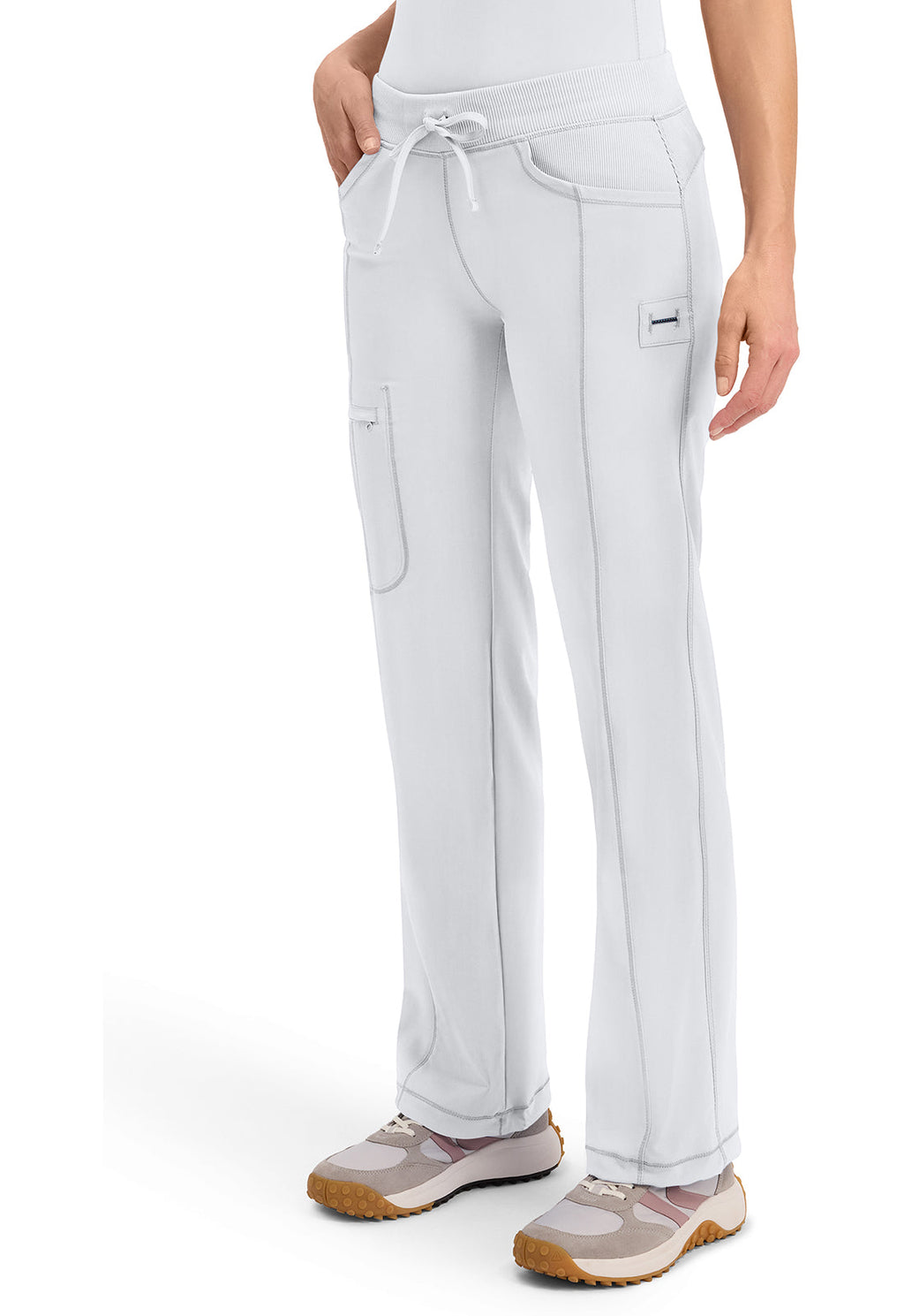 Infinity 1123A Women's Straight Leg Drawstring Scrub Pants White