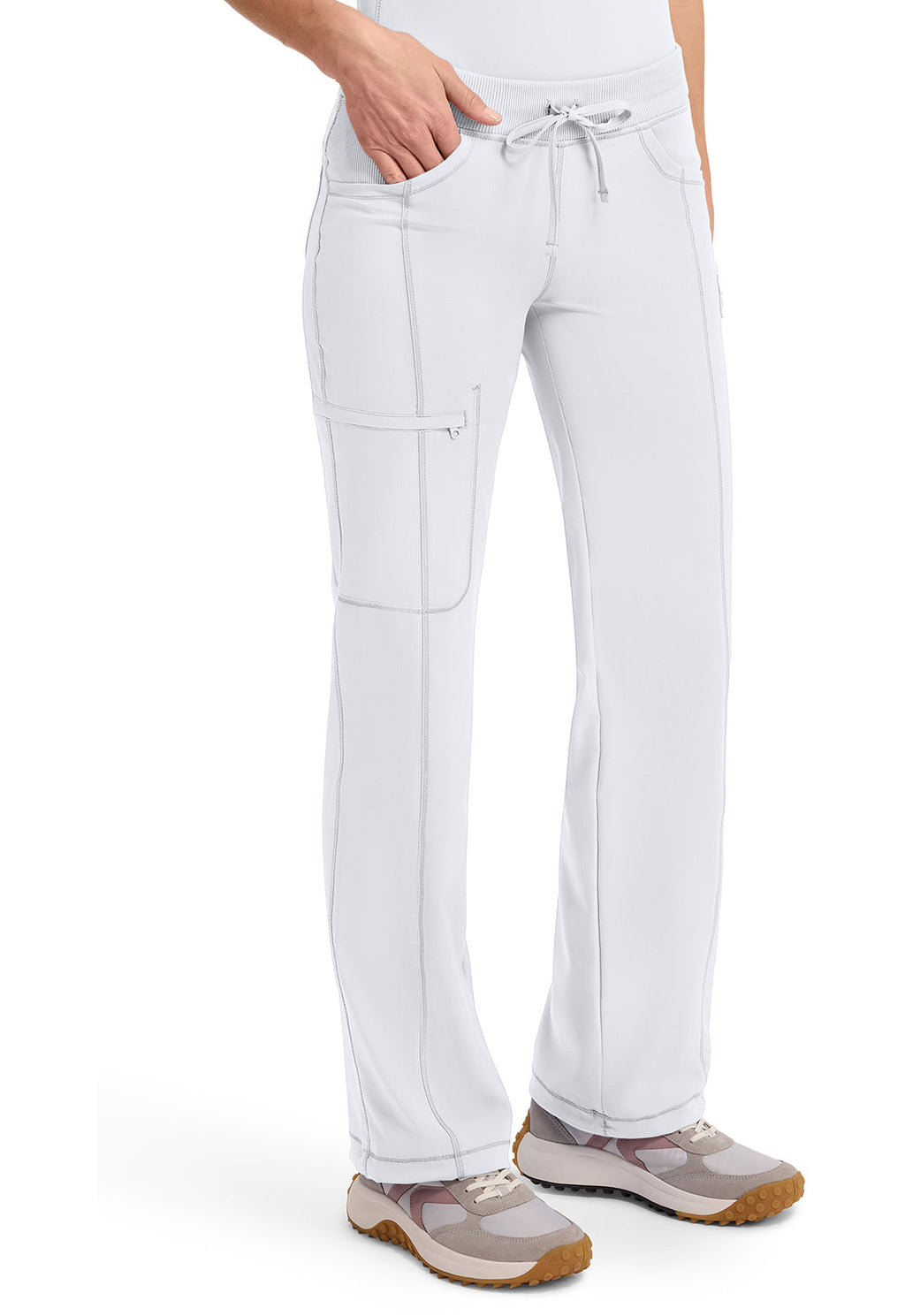 Infinity 1123A Women's Straight Leg Drawstring Scrub Pants White
